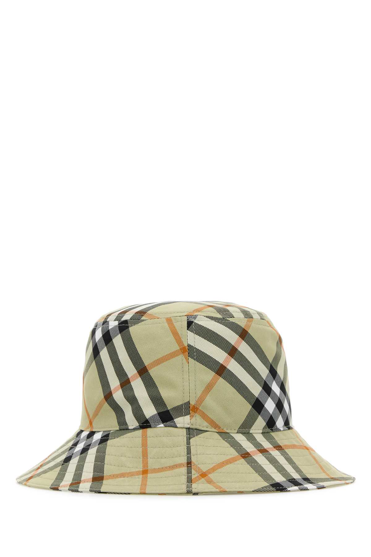 Shop Burberry Printed Polyester Bucket Hat In Lightsageipcheck