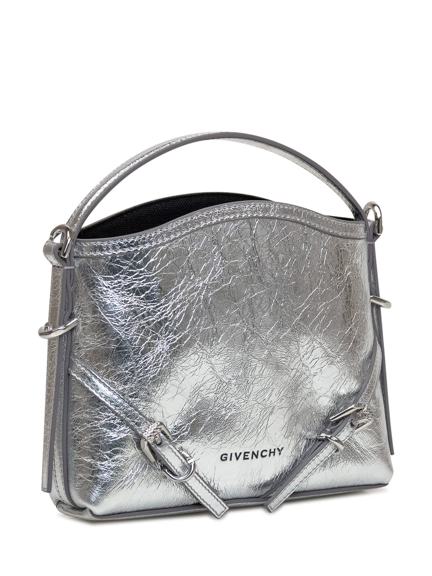 Shop Givenchy Voyou Nano Bag In Light Silvery