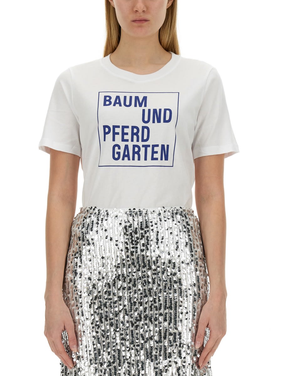 Shop Baum Und Pferdgarten T-shirt With Print In White