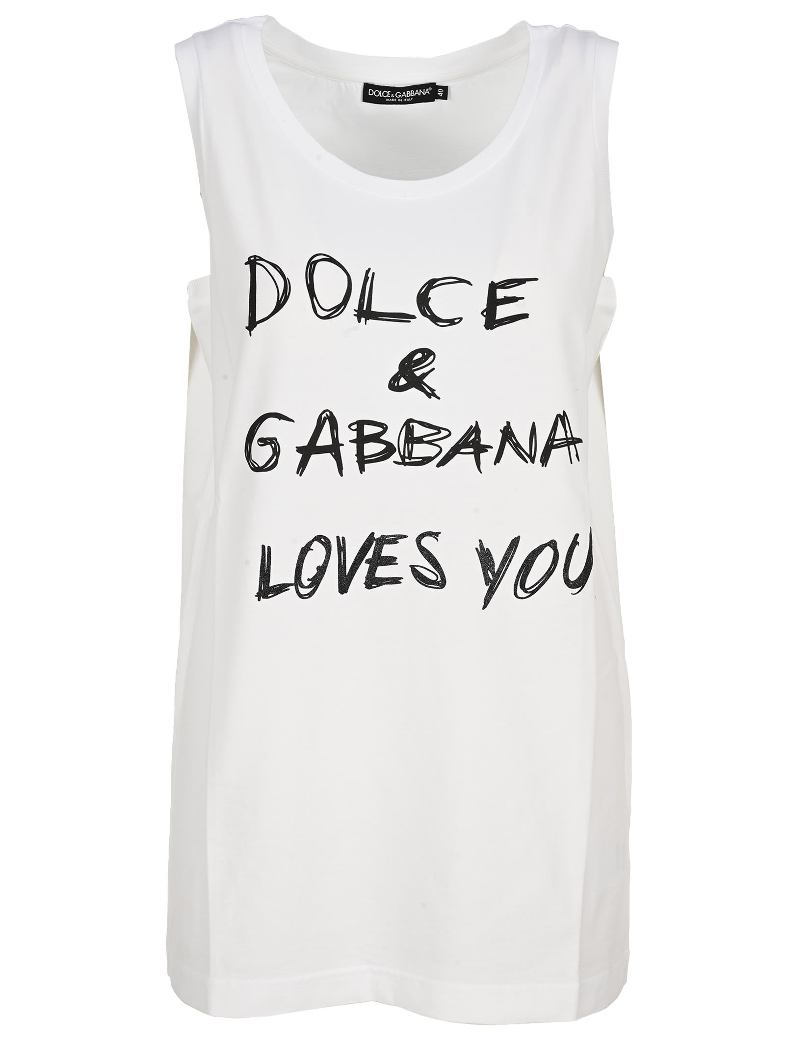 Dolce & Gabbana Dolce & gabbana Jersey Tank Top With Dolce & gabbana Loves You Lettering