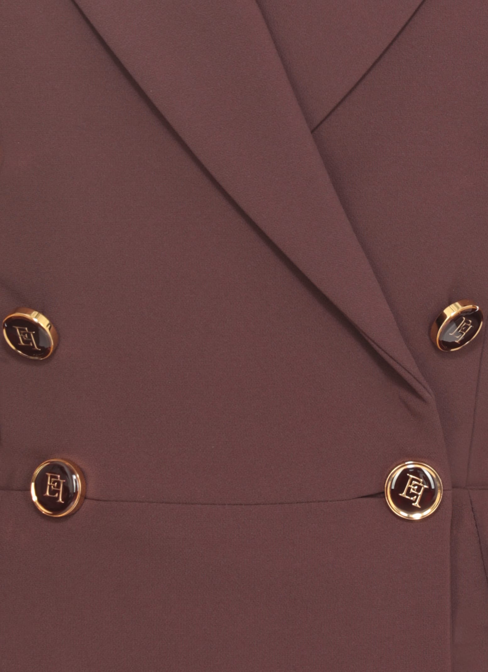 Elisabetta Franchi Crepe Double-breasted Blazer In Burgundy