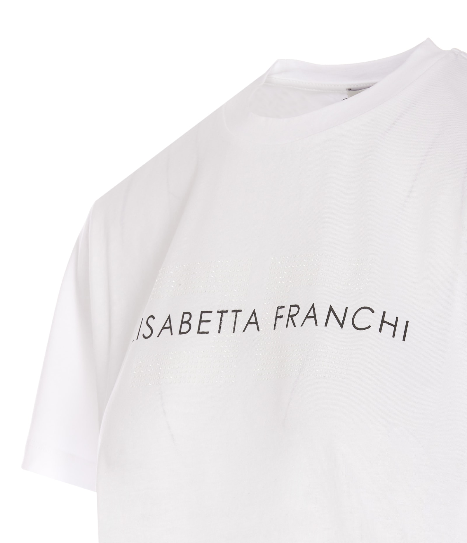 Shop Elisabetta Franchi Logo T-shirt In White