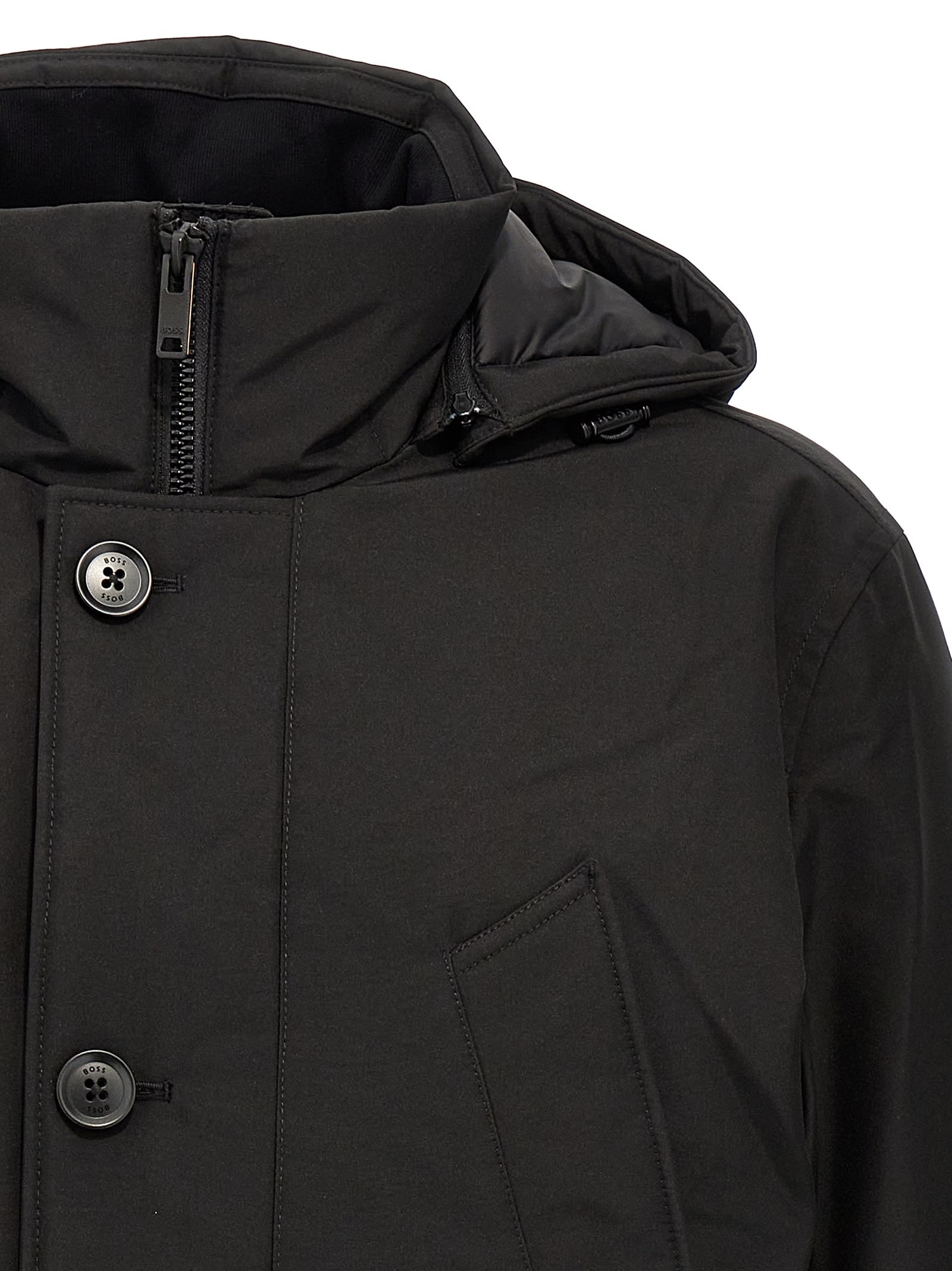 Shop Hugo Boss Osiass Parka In Black