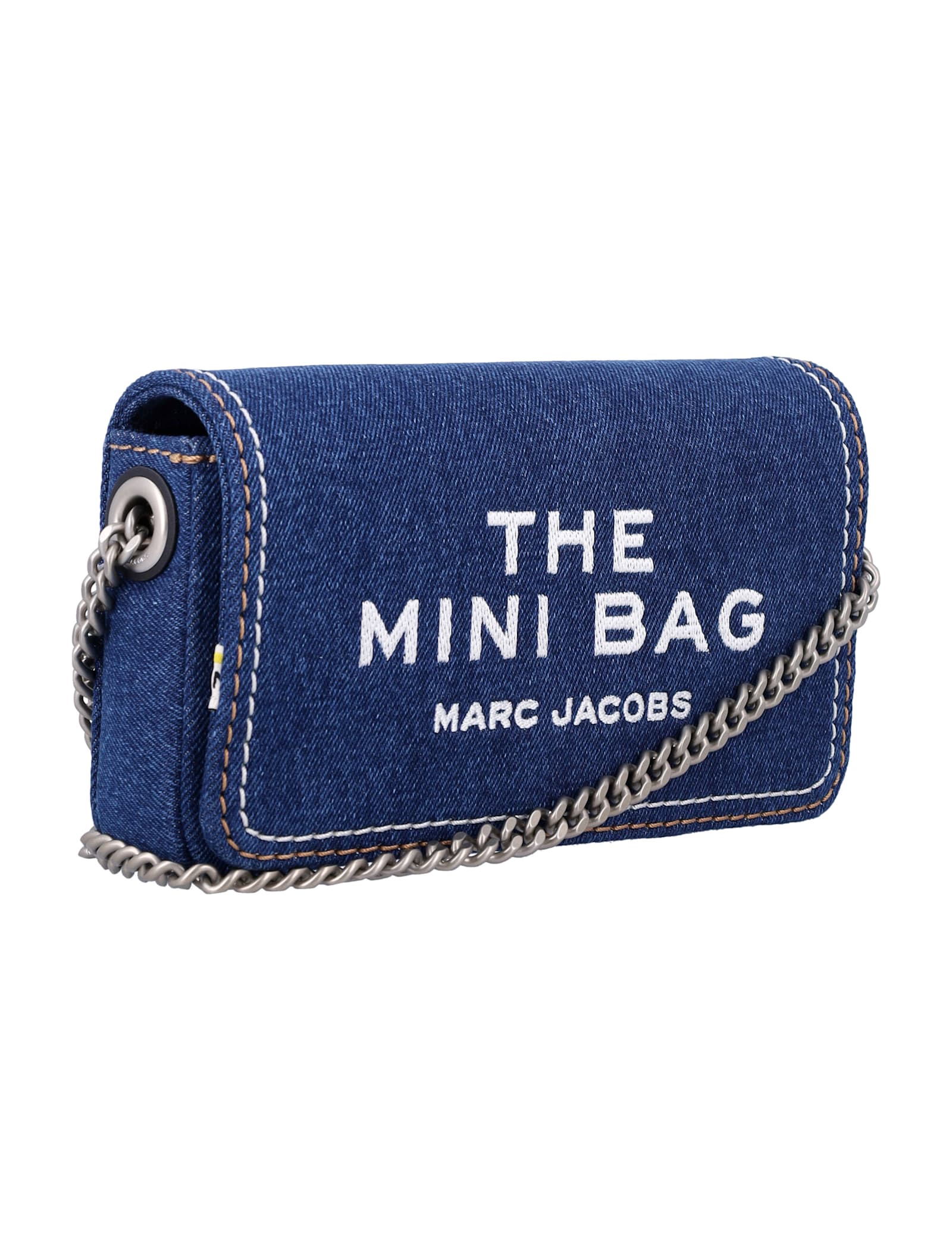 Shop Marc Jacobs The Denim Chain Mini Bag In Dark Wash