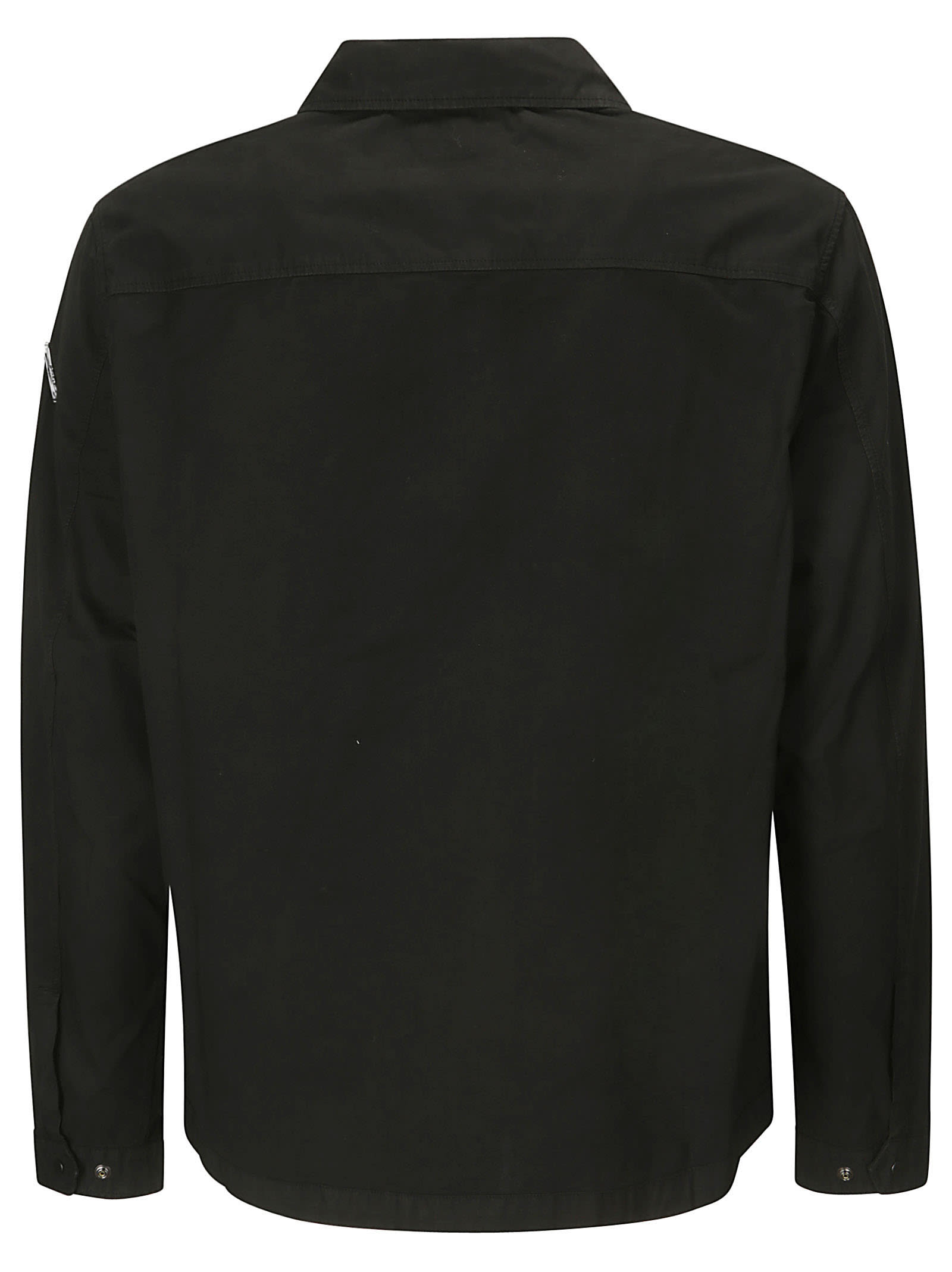 Shop C.p. Company Organic Gabardine Zipped Utility Overshirt In Black