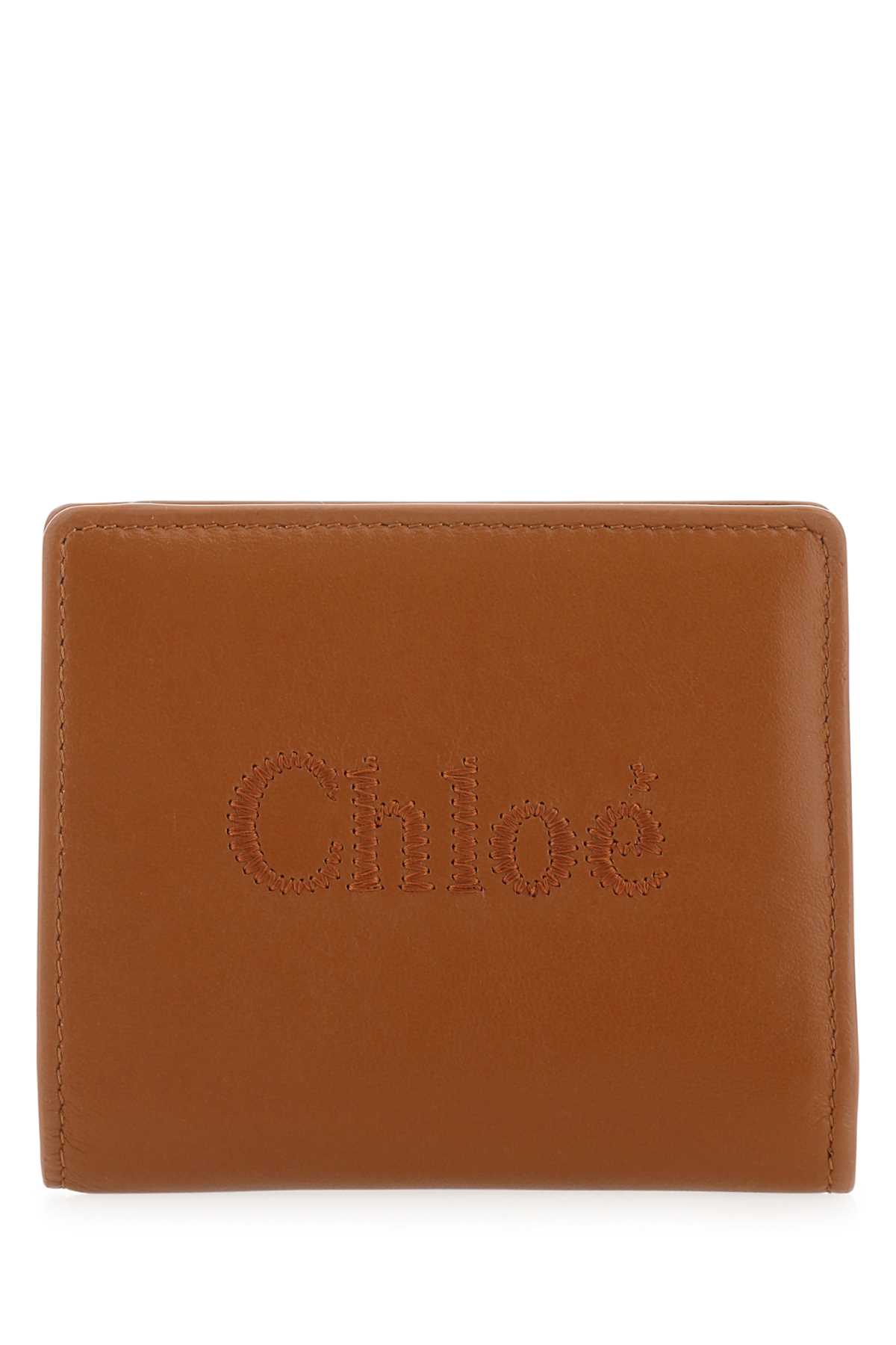 Shop Chloé Caramel Leather Sense Wallet In 247