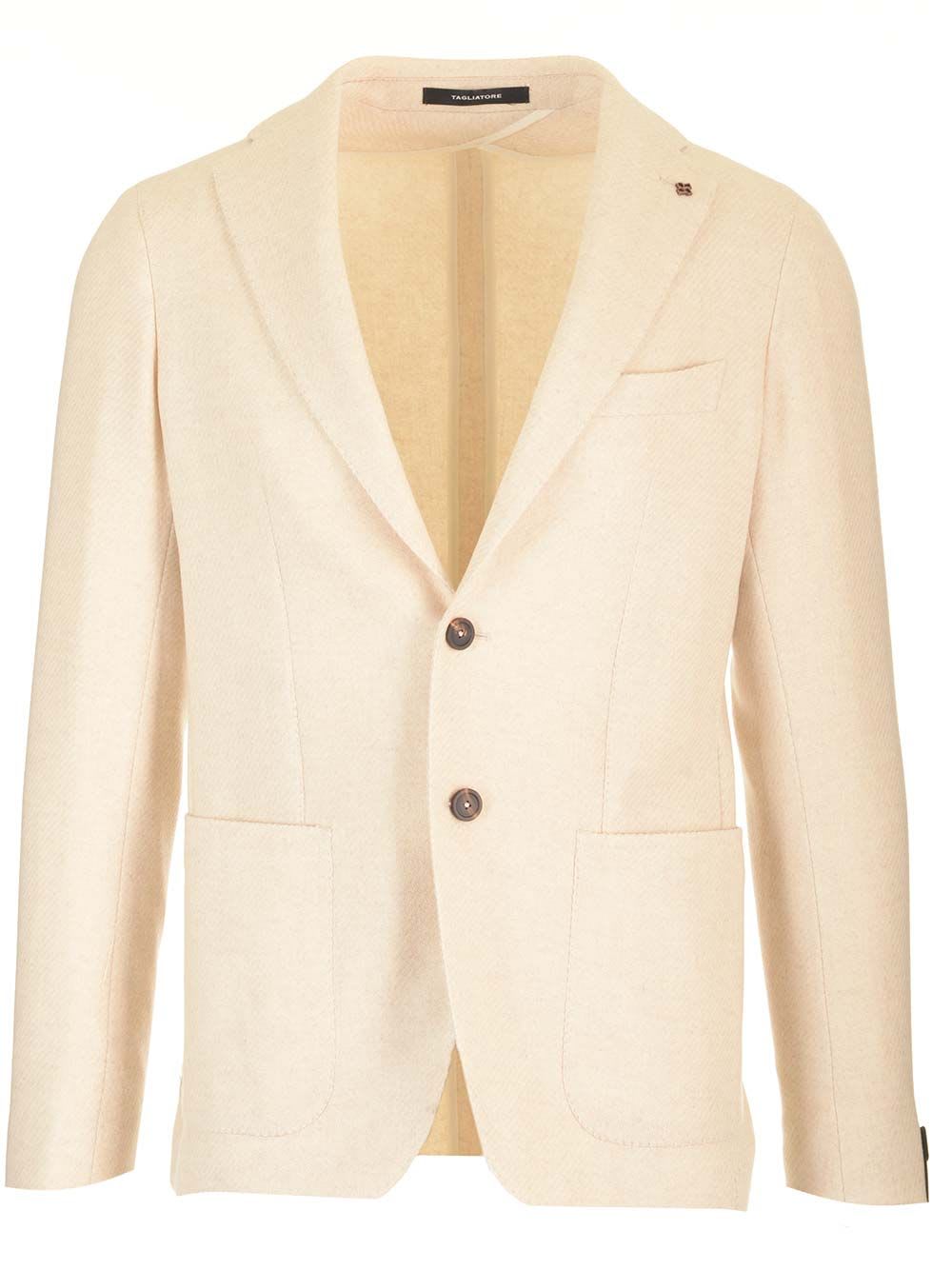 Shop Tagliatore Classic Two-button Montecarlo Blazer In White