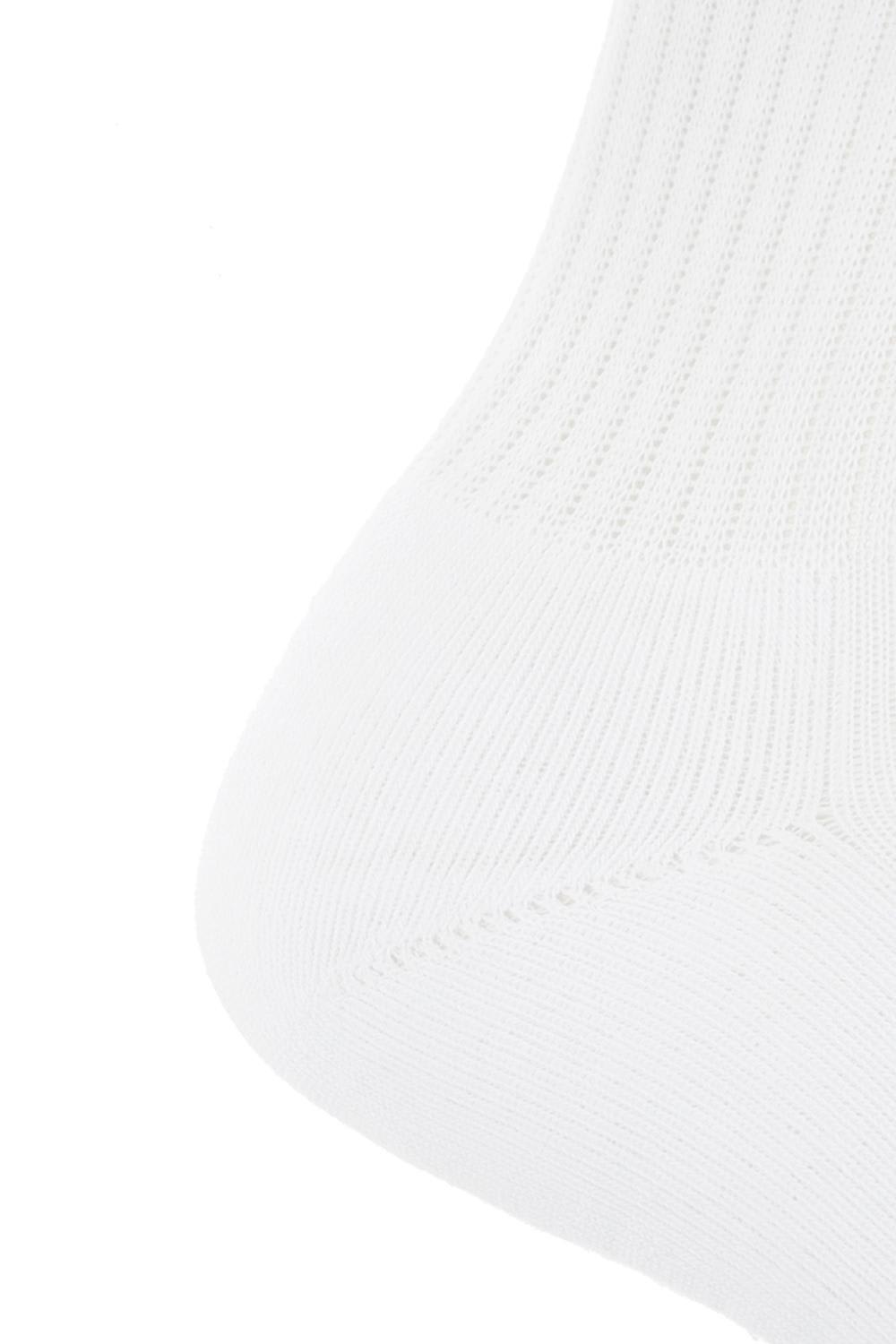 Shop Saint Laurent Socks With Logo In Bianco