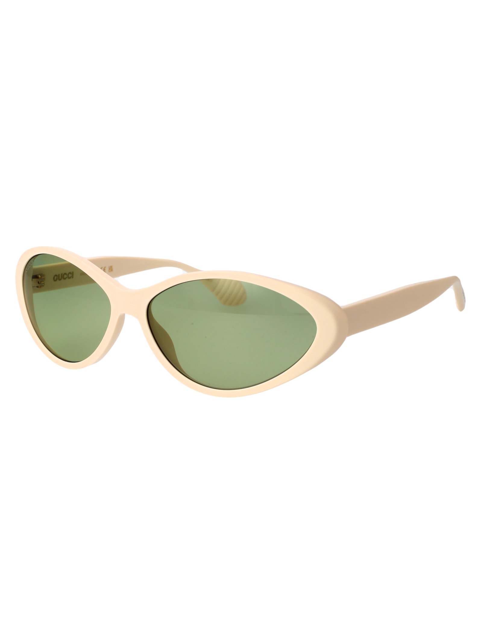 Gucci Cat Eye Sunglasses In 001 Ivory Ivory Green