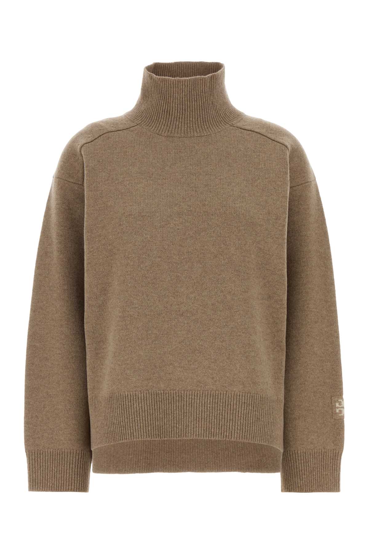 Tory Burch Biscuit Wool Oversize Sweater In Sand
