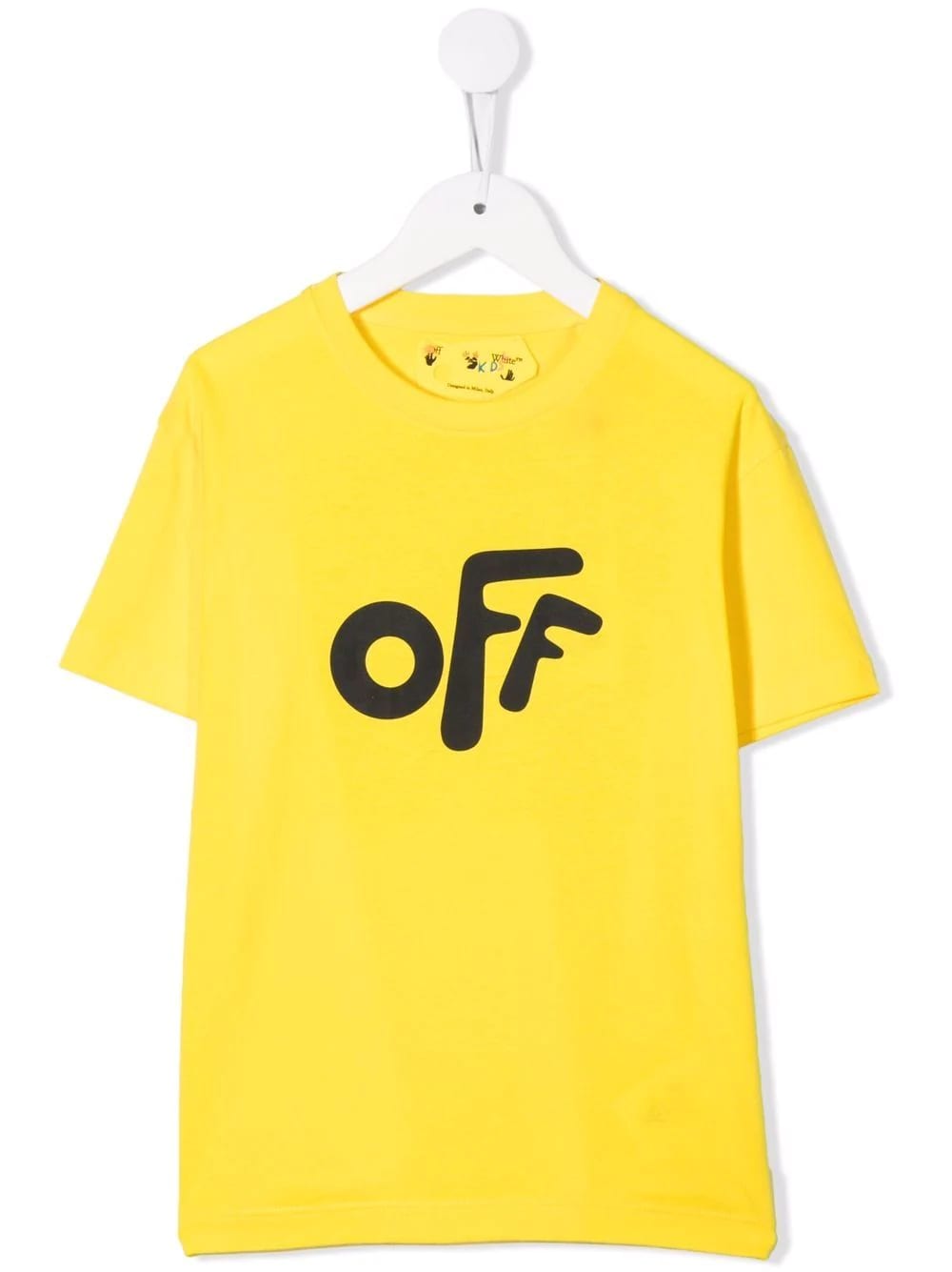 Off-White Kids Yellow And Black Off Rounded T-shirt