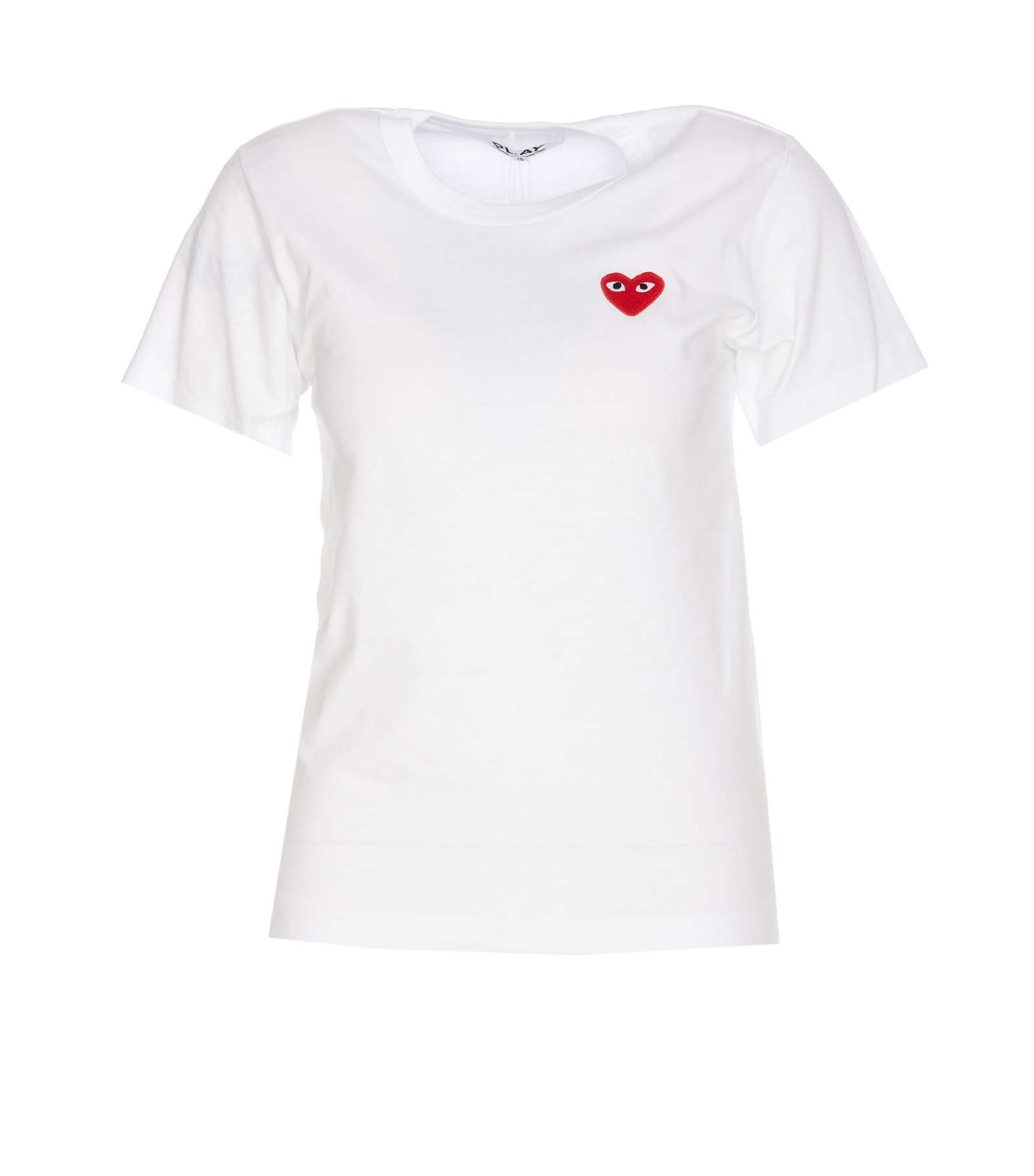 Shop Comme Des Garçons Heart Logo T-shirt In White