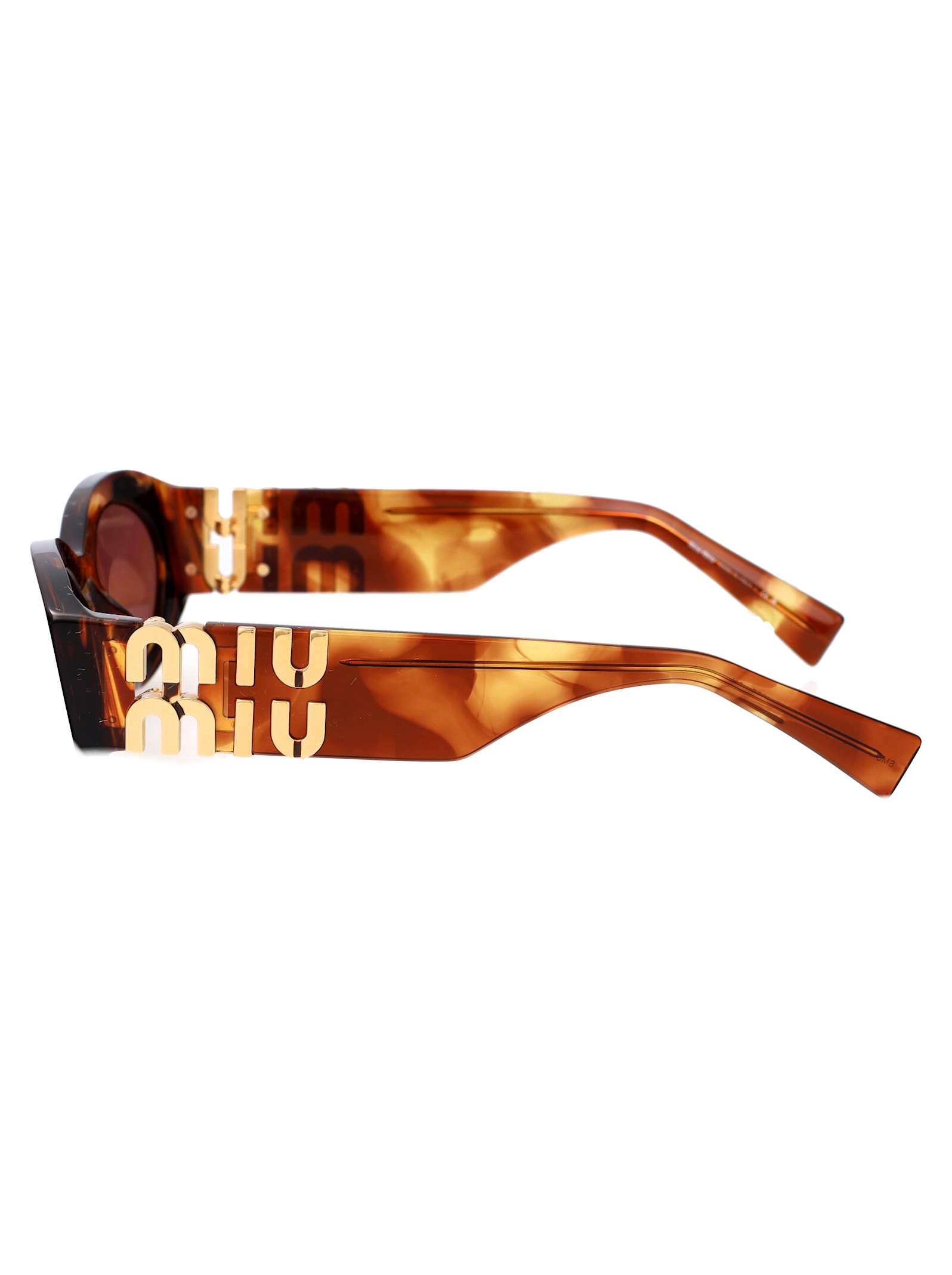 Shop Miu Miu 0mu 11ws Sunglasses In 11q08s Striped Tobacco