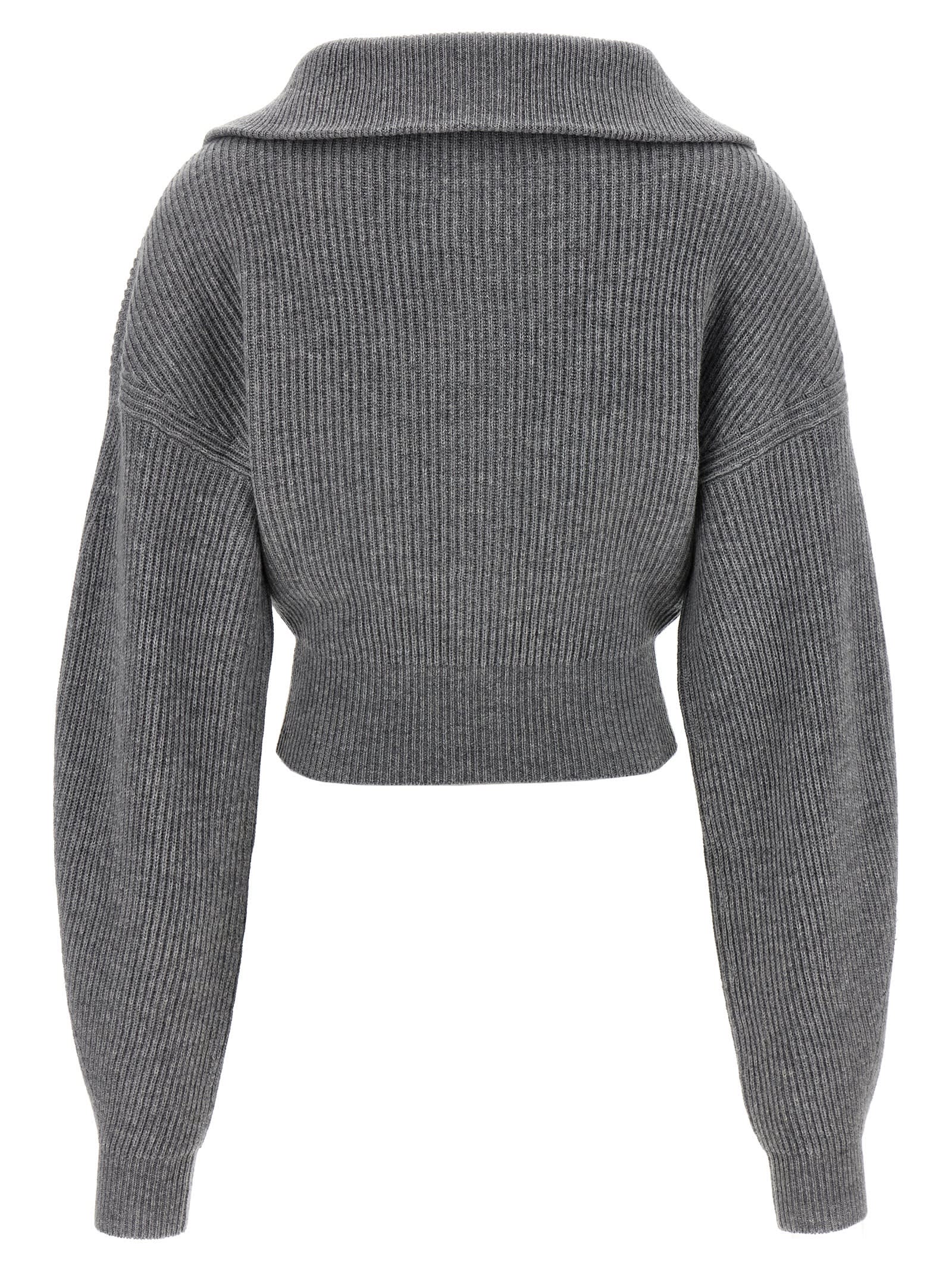 Sportmax Grey Wool Blend Calipso Cardigan In Gray
