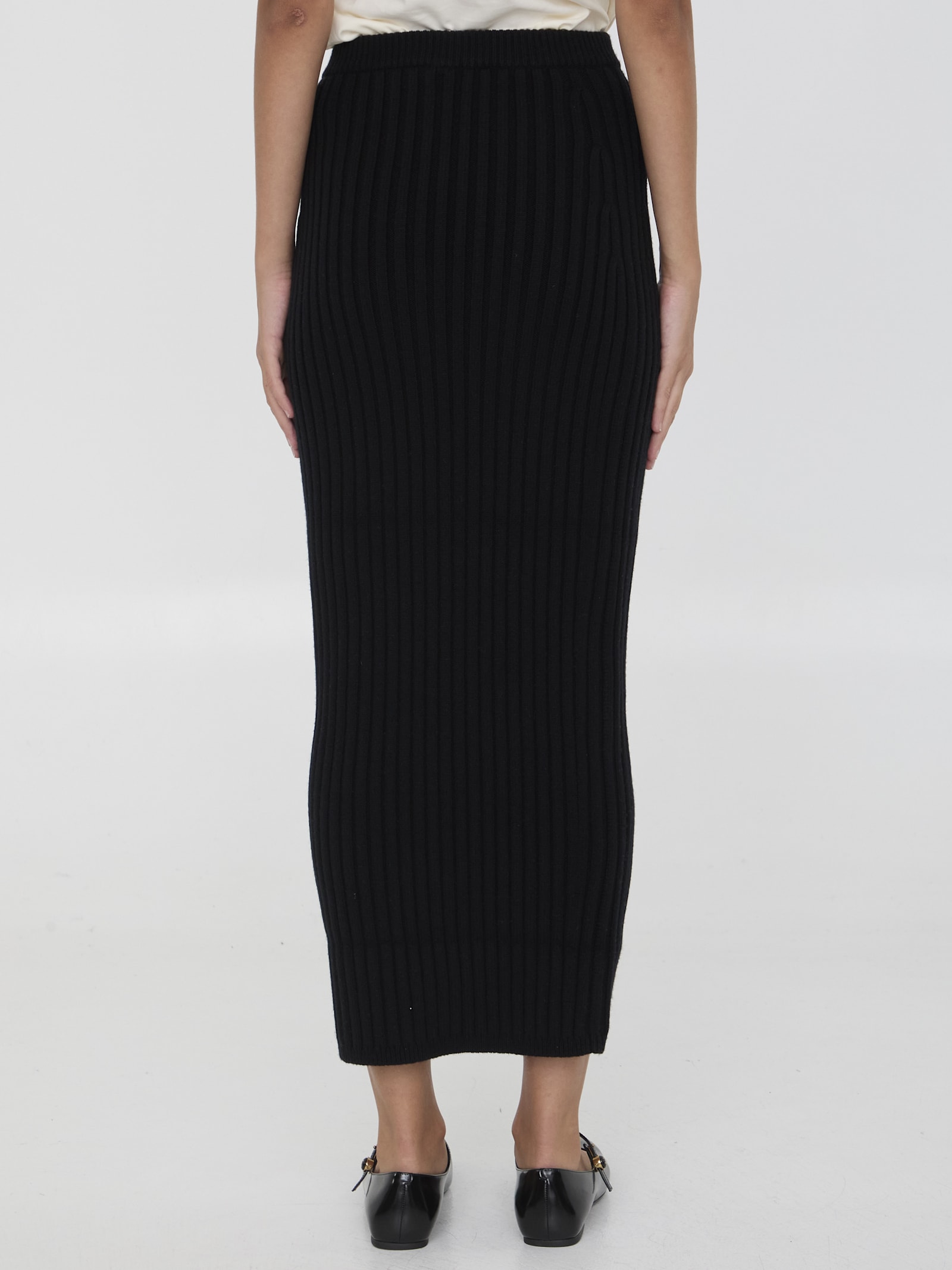 Shop Max Mara Knit Pencil Skirt In Black