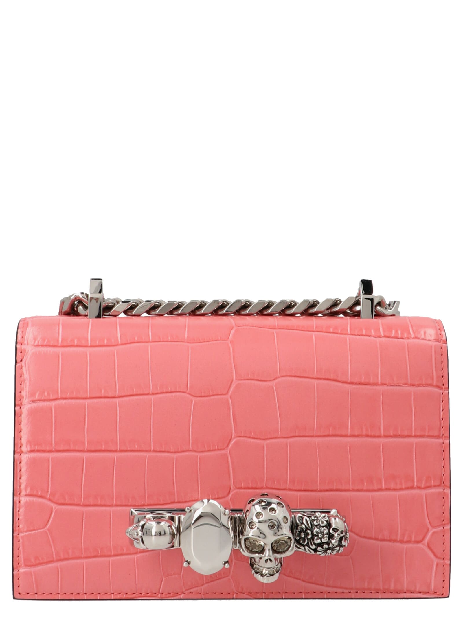 Womens Bags Satchel bags and purses Alexander McQueen Leather Pink Mini Jewelled Satchel 