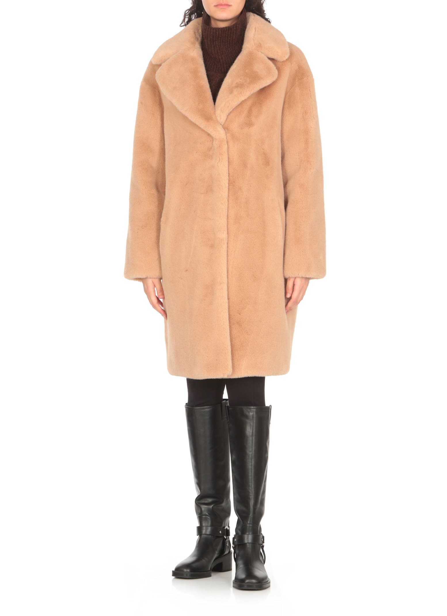 Shop Stand Studio Camille Cocoon Coat In Beige