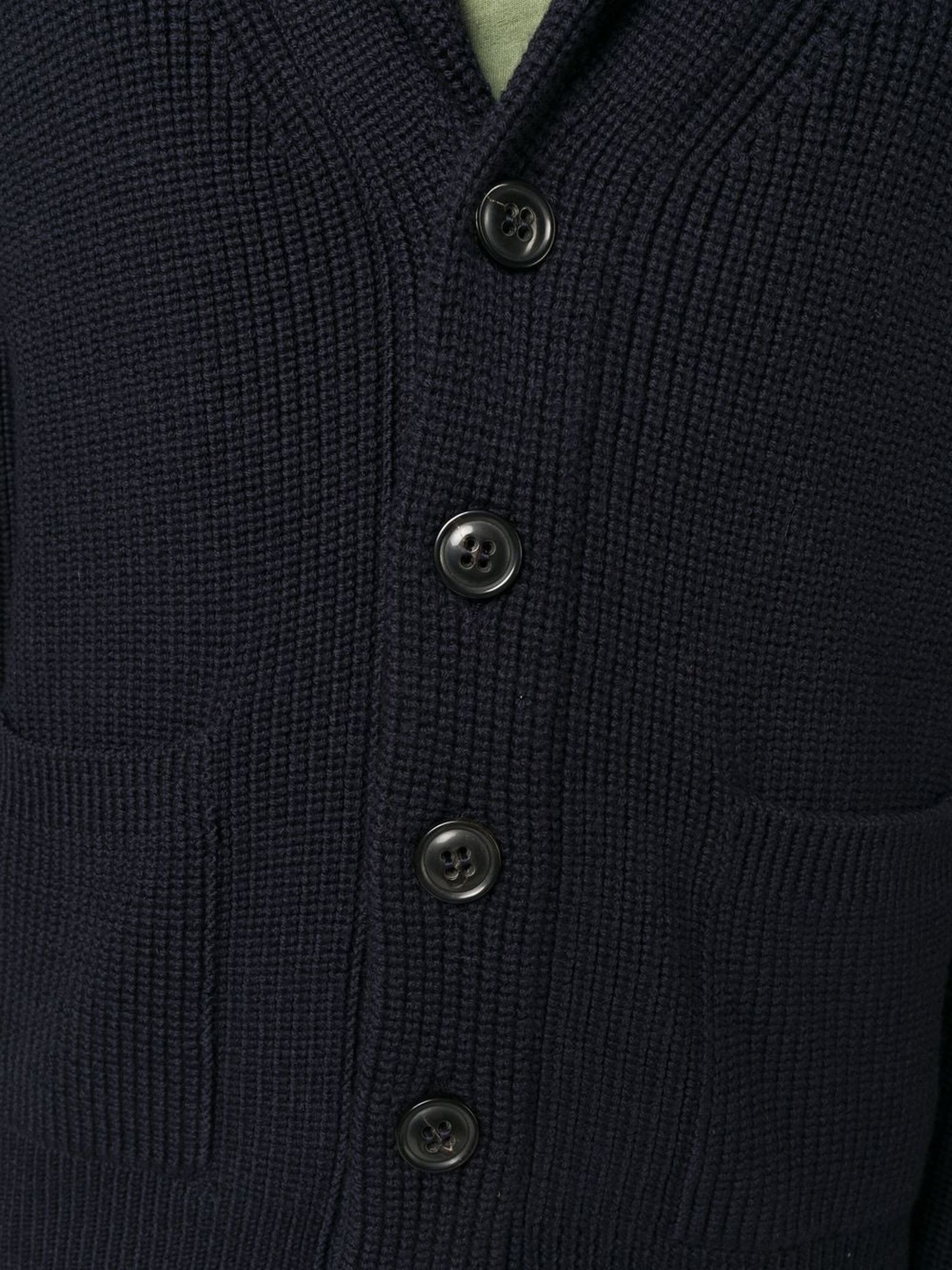 Shop Drumohr Navy Blue Merino Wool Cardigan