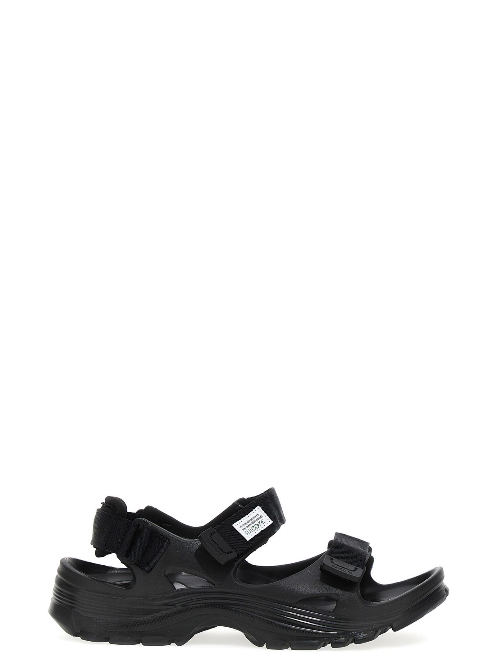 Suicoke Wake Moulded Touch-strap Sandals In Black