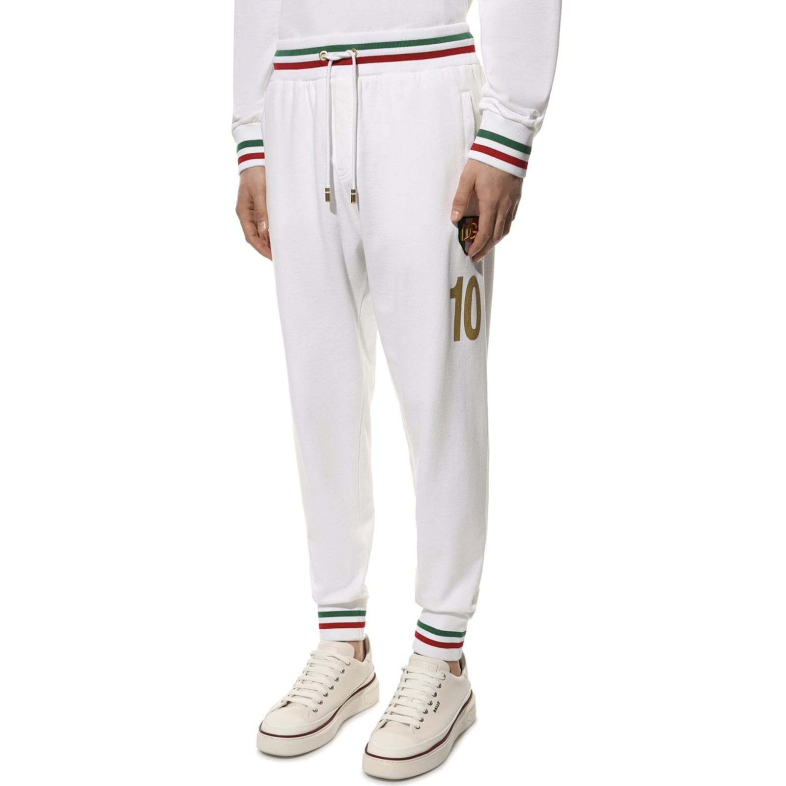 Shop Dolce & Gabbana Logo Sweatpants In White