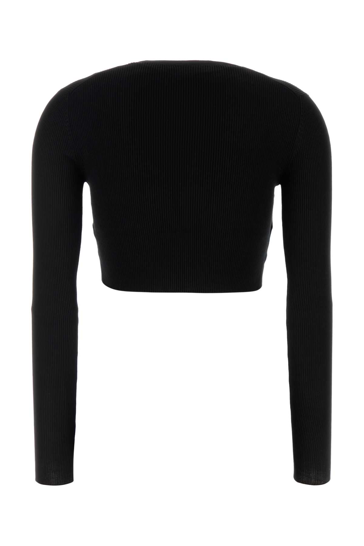 Prada Black Silk T-shirt In Black