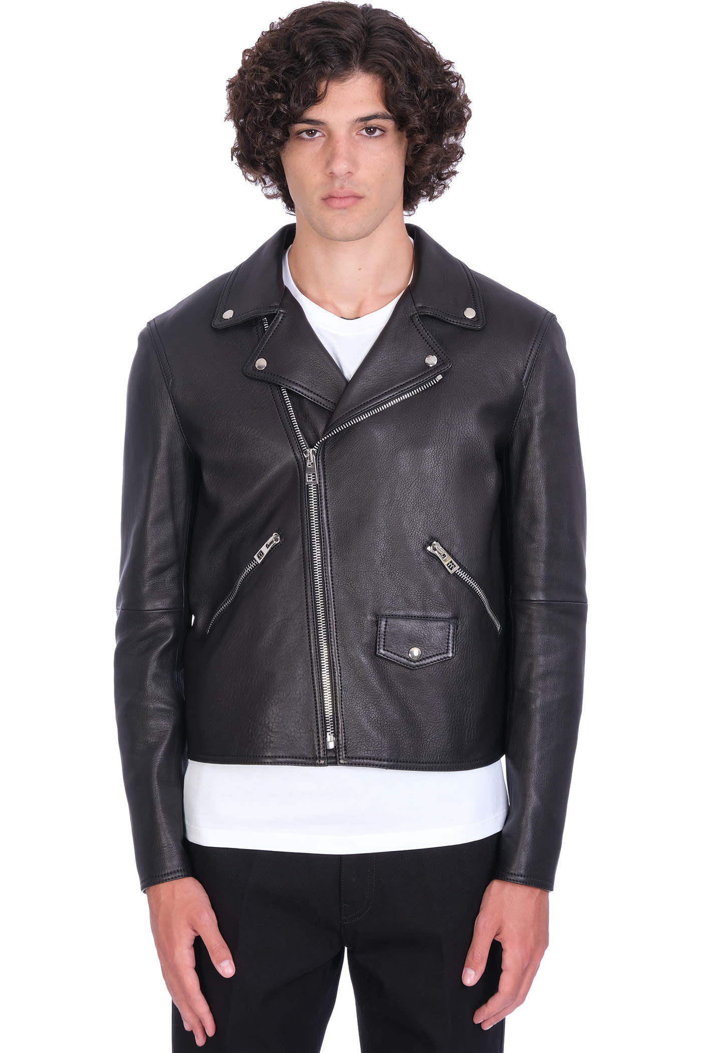 Loewe Biker Jacket In Black Leather