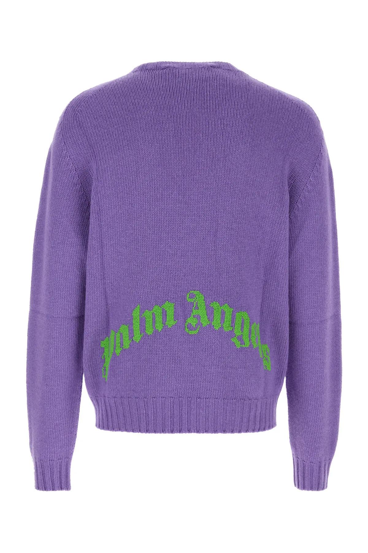 Shop Palm Angels Purple Wool Blend Sweater