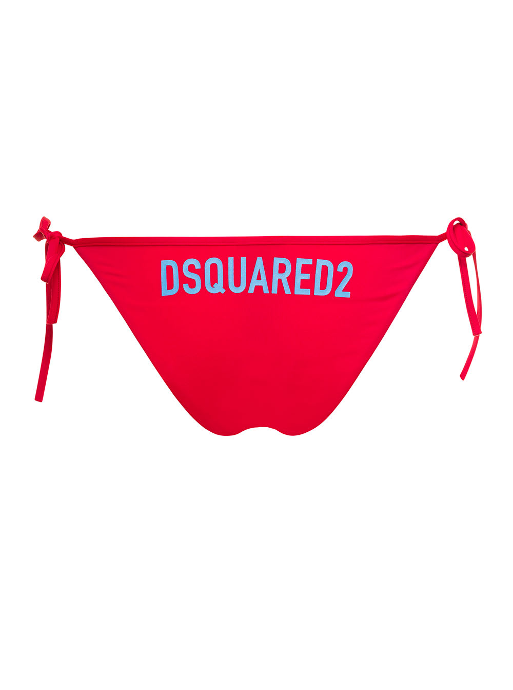 Shop Dsquared2 Red Swim Bikini Bottom With Lettering In Nylon Stretch Woman
