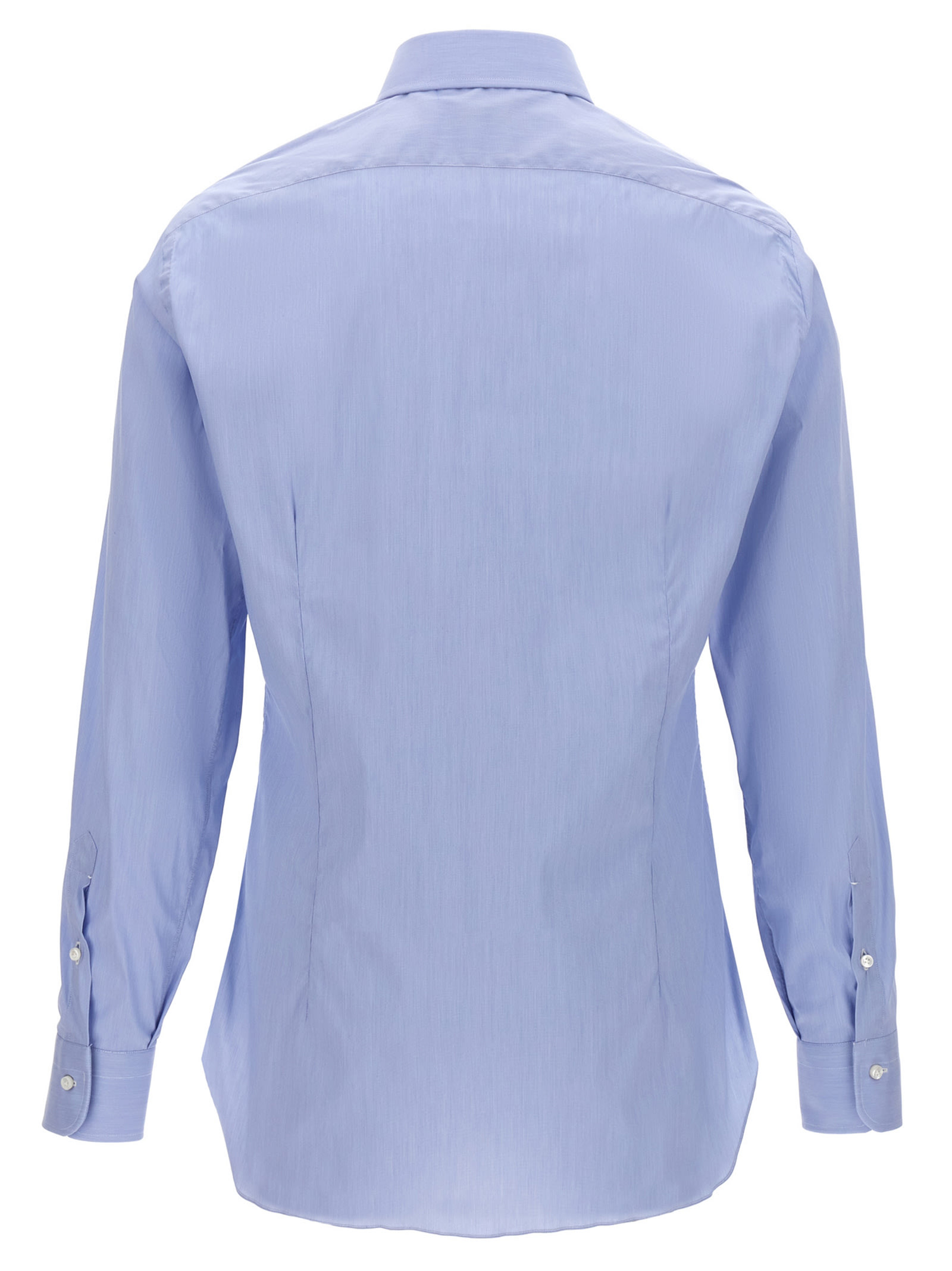 Shop Barba Napoli Poplin Shirt In Light Blue