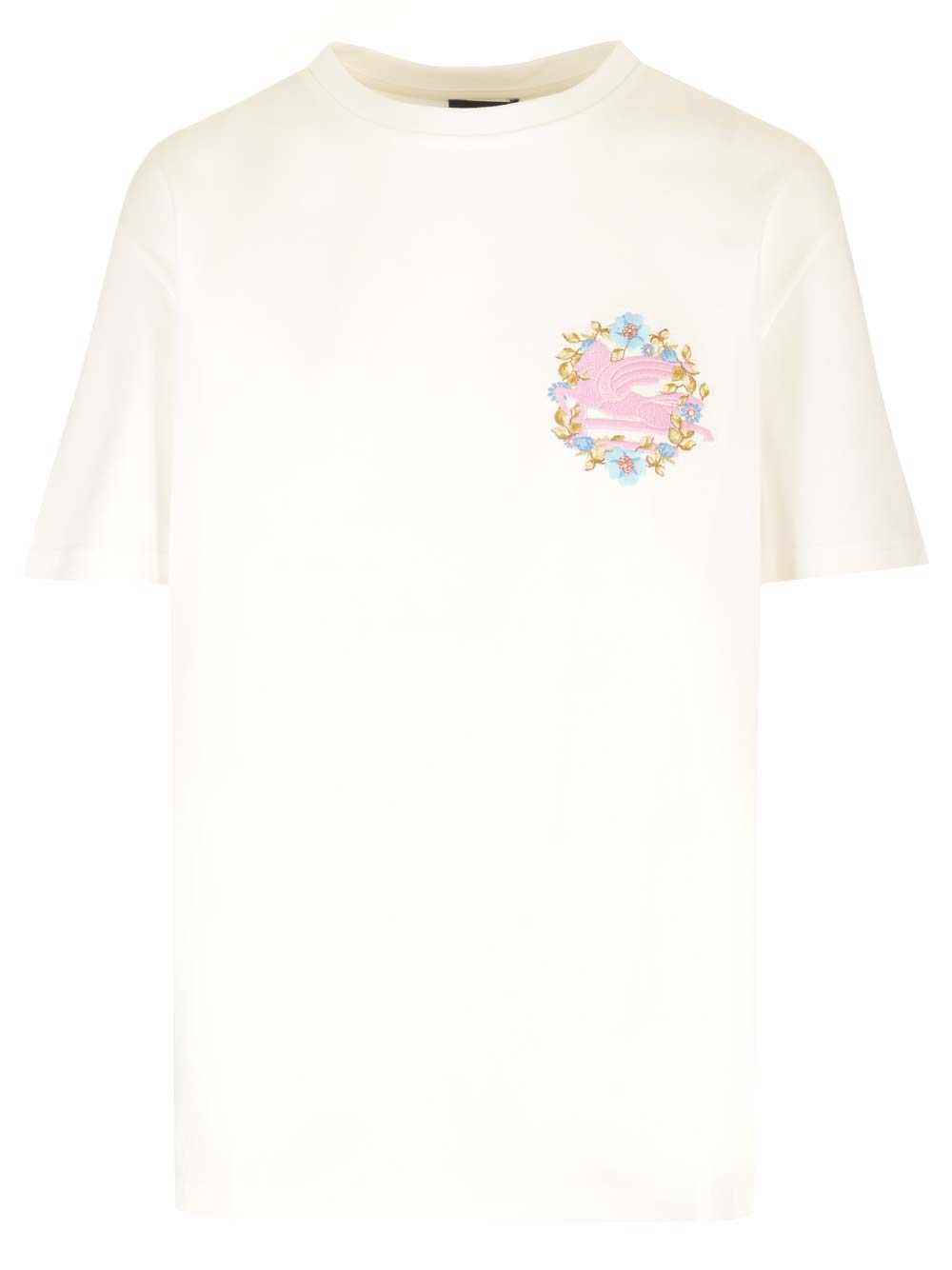 Shop Etro Pegasus T-shirt In Bianco