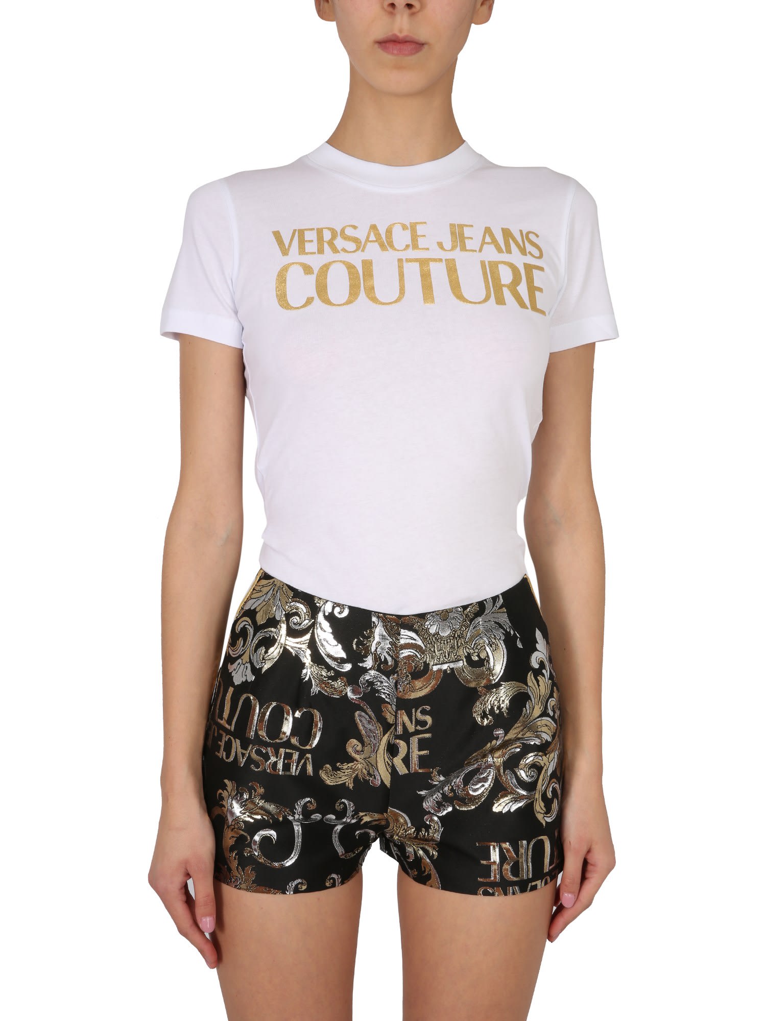 Versace Jeans Couture T-shirt With Metallic Logo