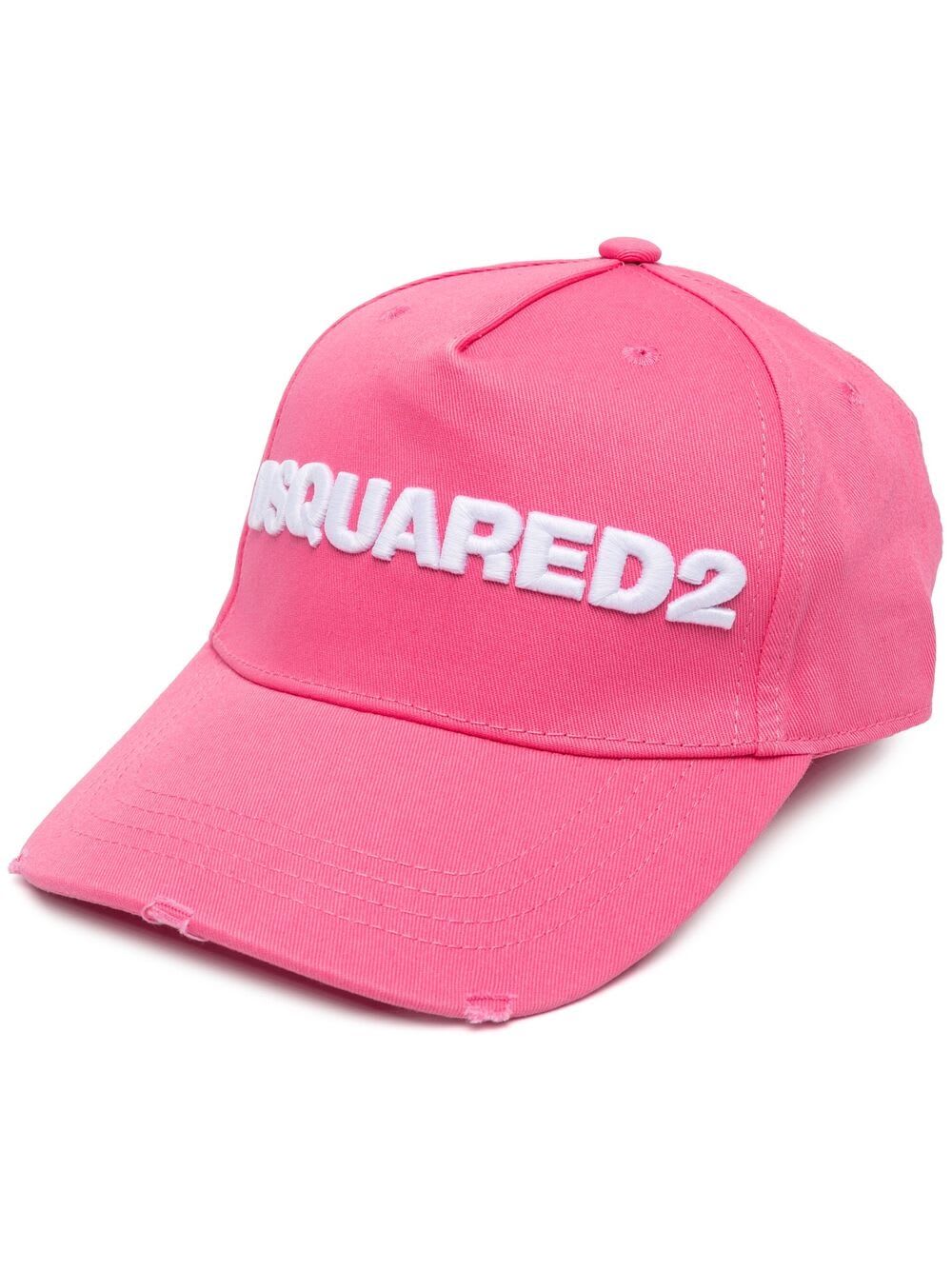 Dsquared2 Woman Pink Baseball Cap With White Embroidered Logo