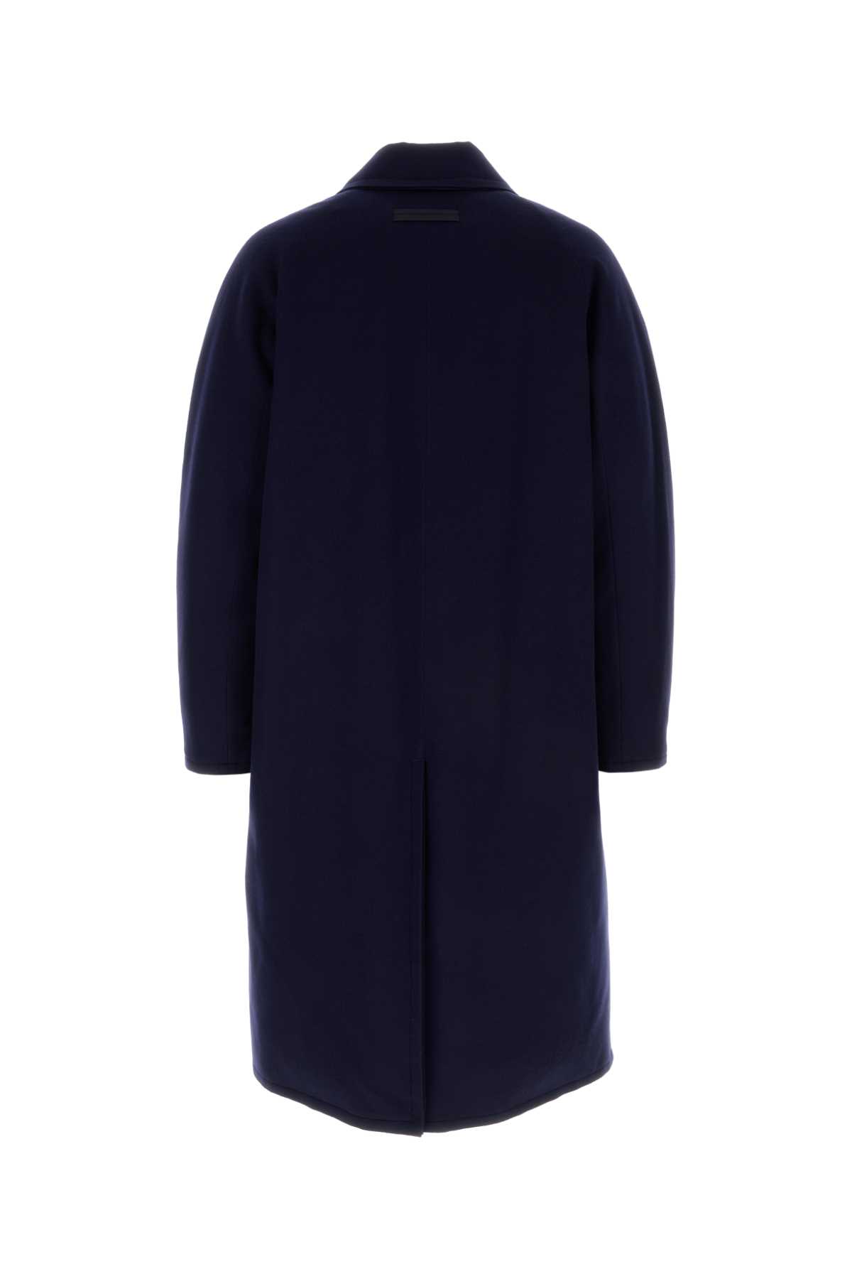 ZEGNA NAVY BLUE WOOL COAT
