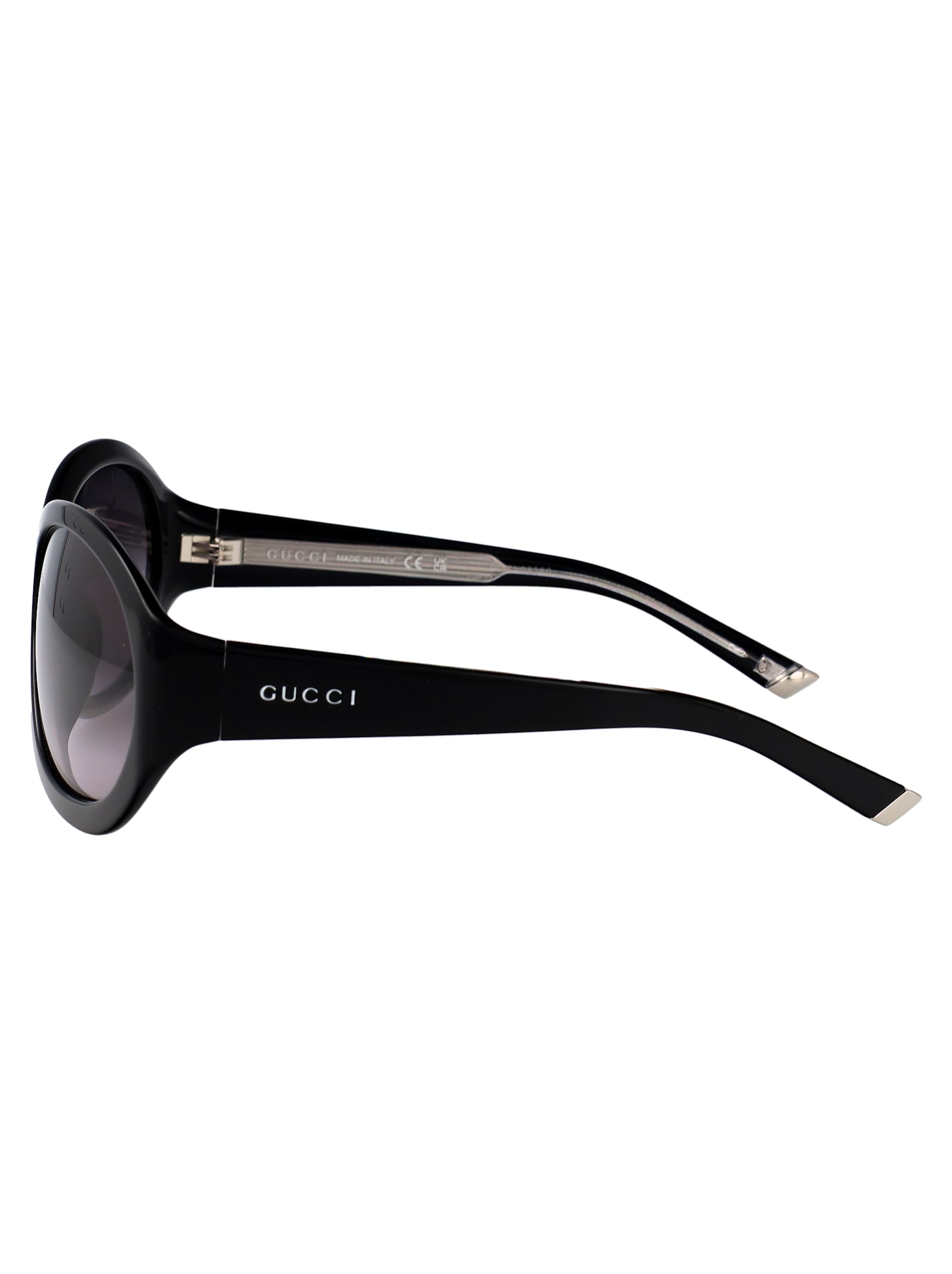 Gucci Black-black-grey Recycled Acetate Sunglasses In Neutral