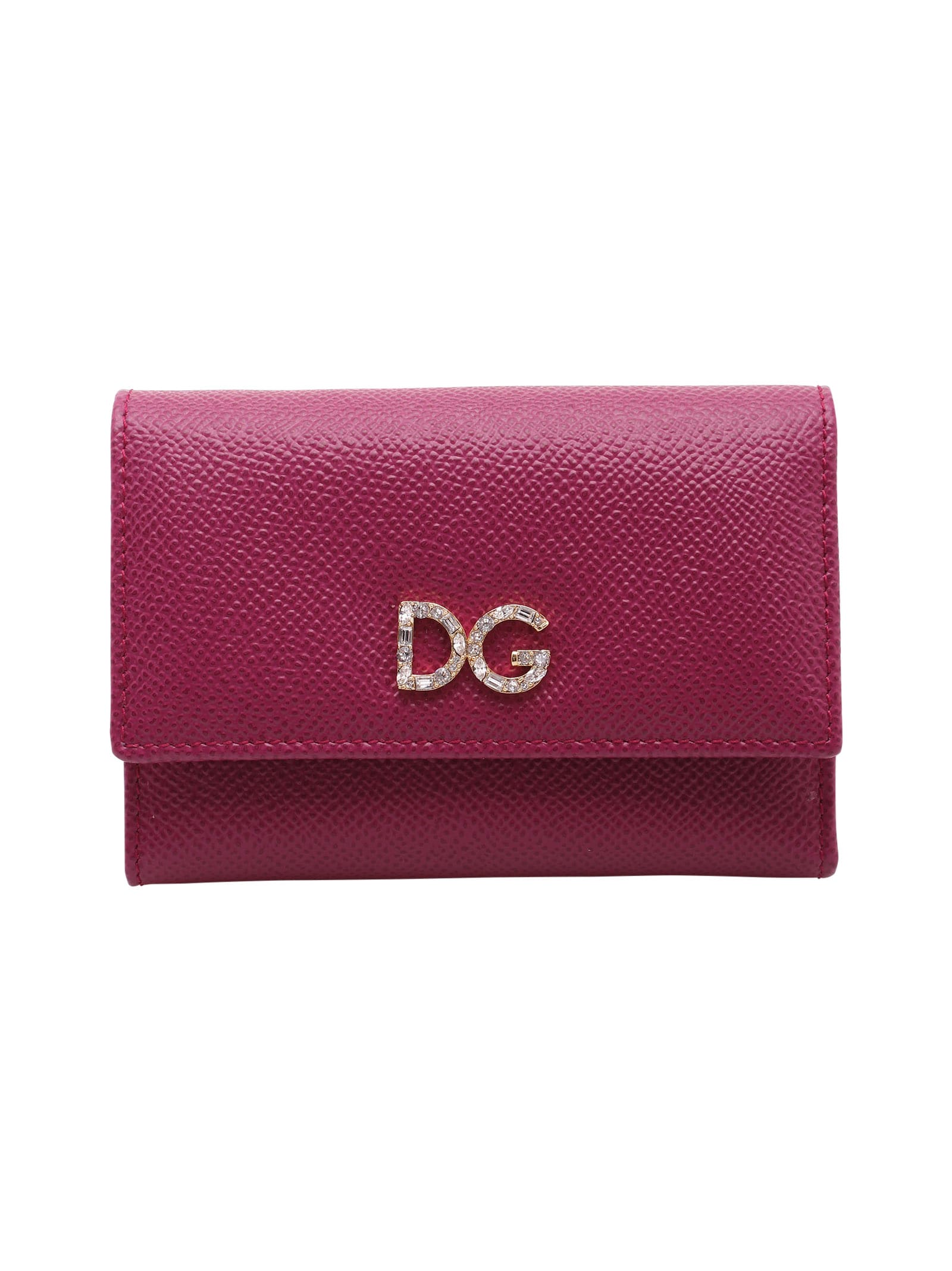 Dolce & Gabbana Leather Wallet In Fuxia