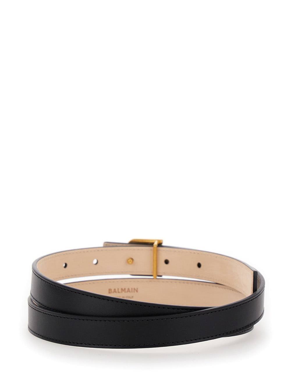 Shop Balmain B Belt Black Belt With B Buckle In Leather Woman