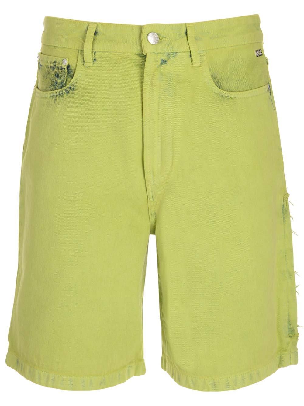 Gcds Logo Patch Bermuda Shorts In Lime