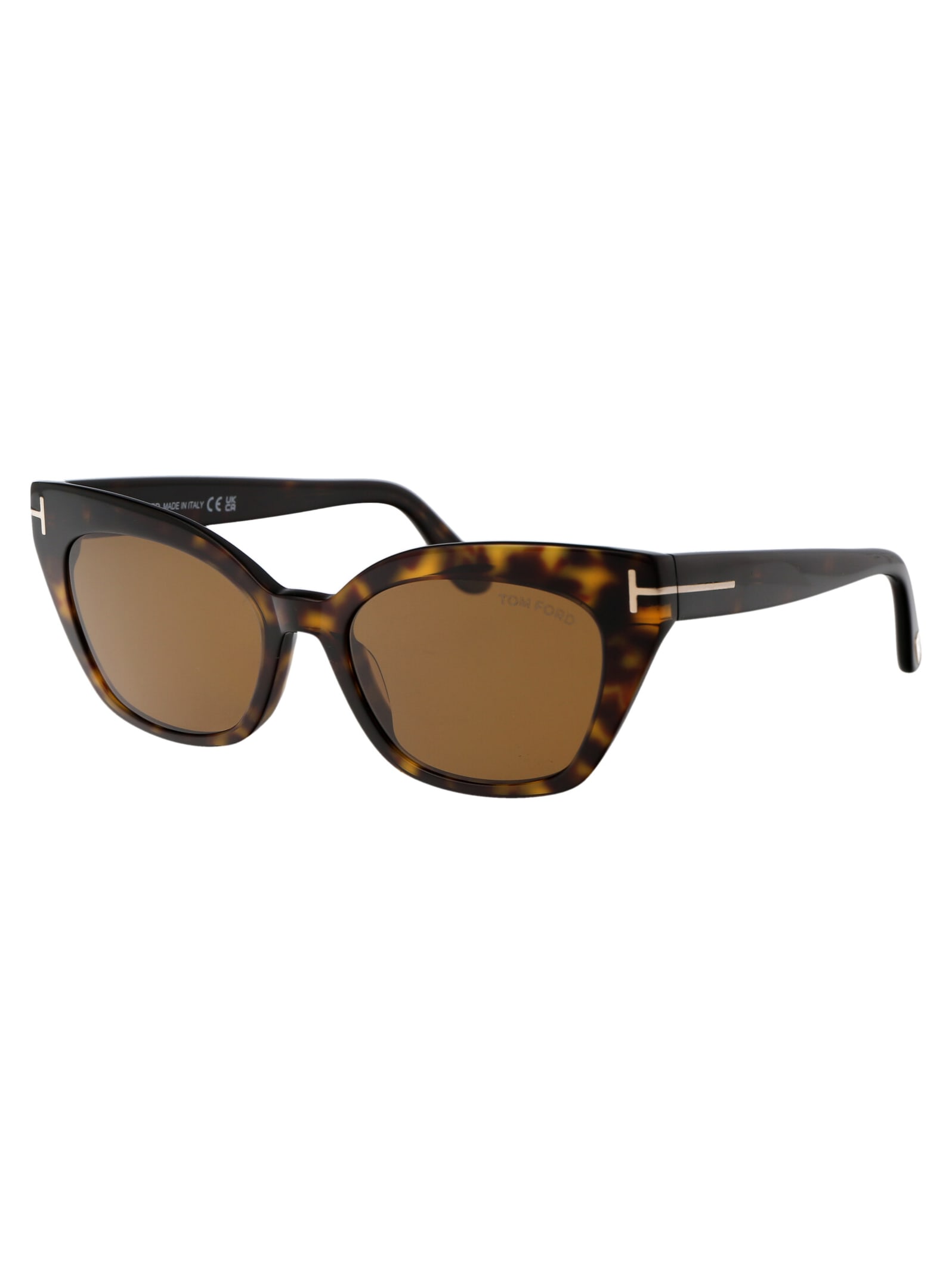 Shop Tom Ford Juliette Sunglasses In 52e Avana Scura / Marrone