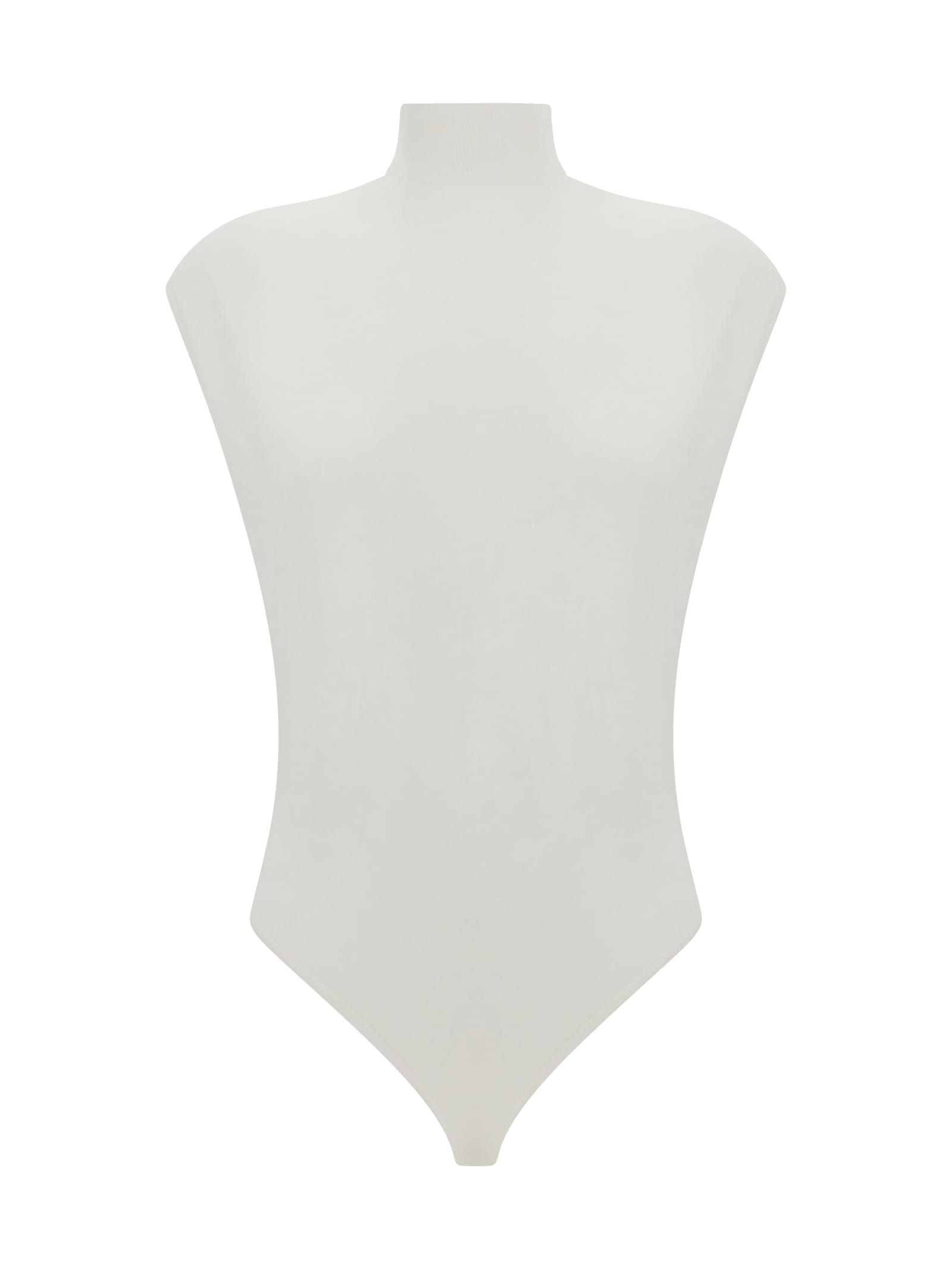 Shop Alaïa Bodysuit In Blanc Naturel