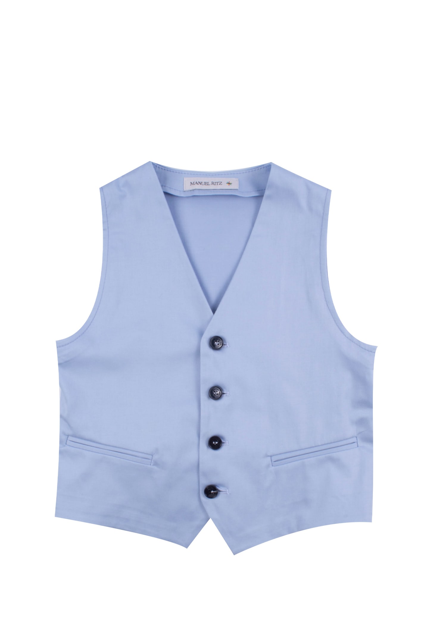 Manuel Ritz Kids' Cotton Vest In Light Blue