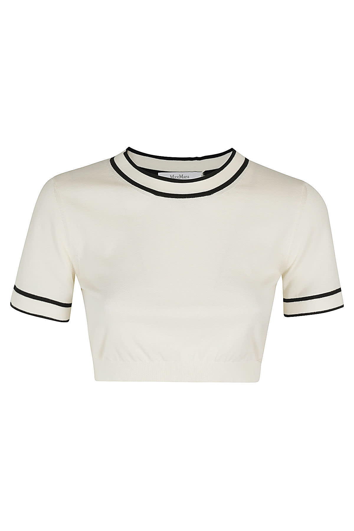 Max Mara Cropped T-shirt In White