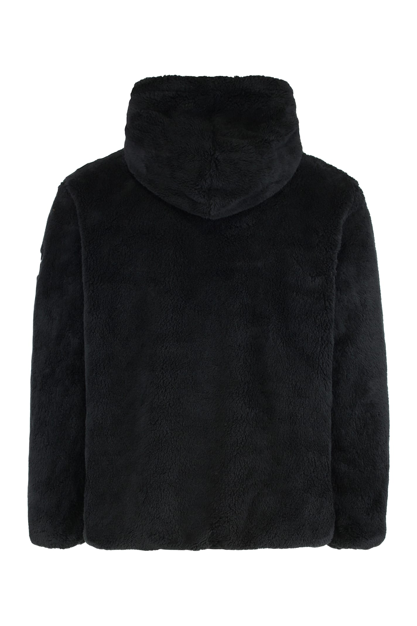Tatras Menfi Black Jacket With Drawstring Hood And Logo Patch On The Sleeve In Ecofur Man In Black