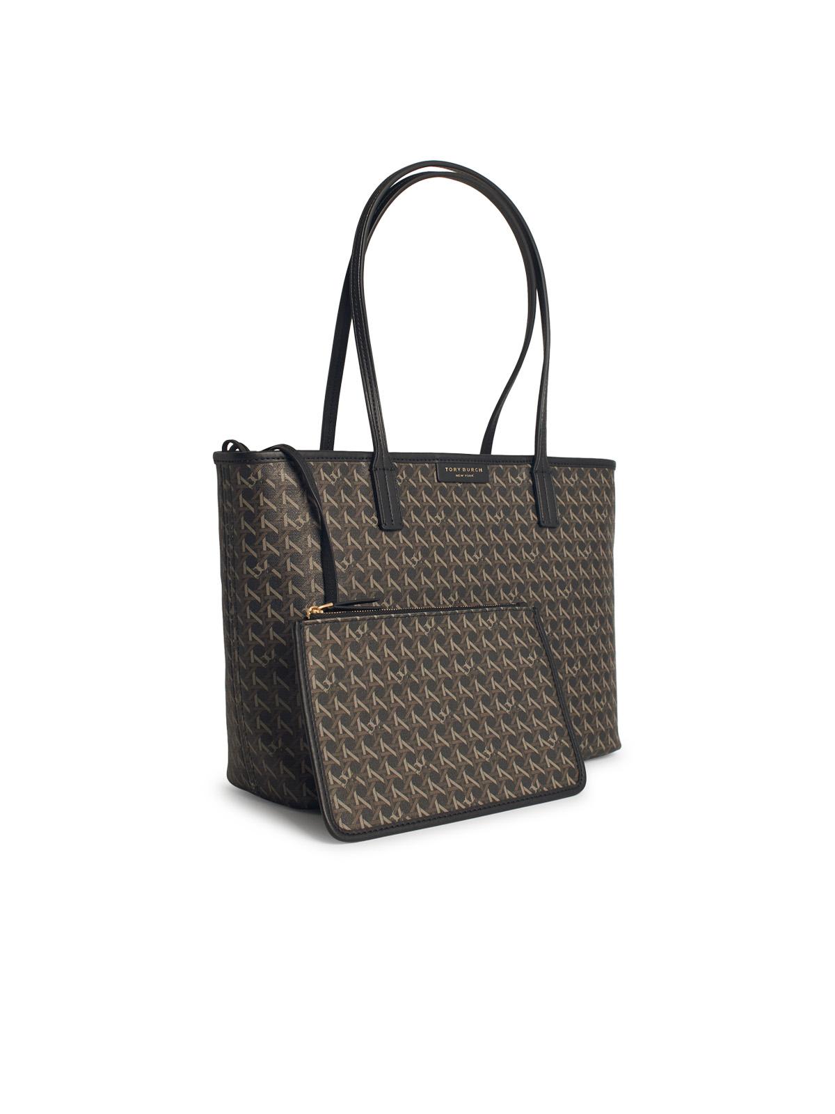 Tory Burch Ever-ready Small Black Fabric Shopping Bag In Black