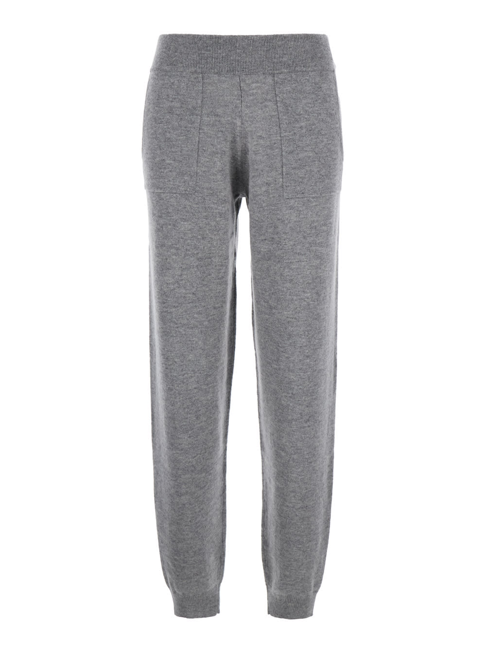 Shop Allude Grey Pants With Elastic Waist In Wool And Cashmere Woman