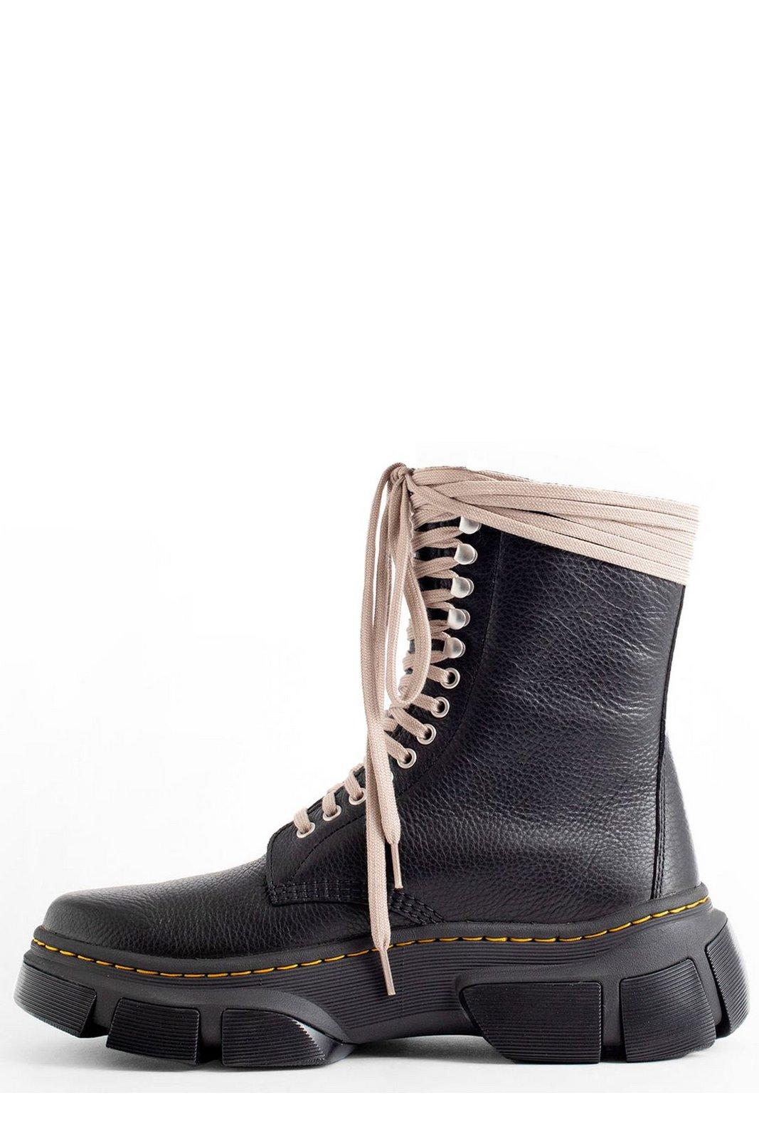 Shop Rick Owens X Dr. Martens Chunky Sole Lace-up Boots In Black 09