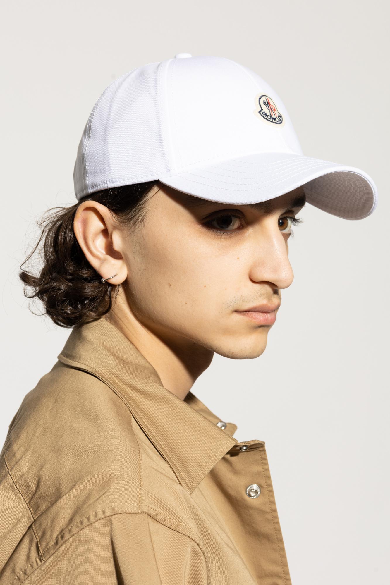 Moncler Structured Baseball Cap Curved Brim In White