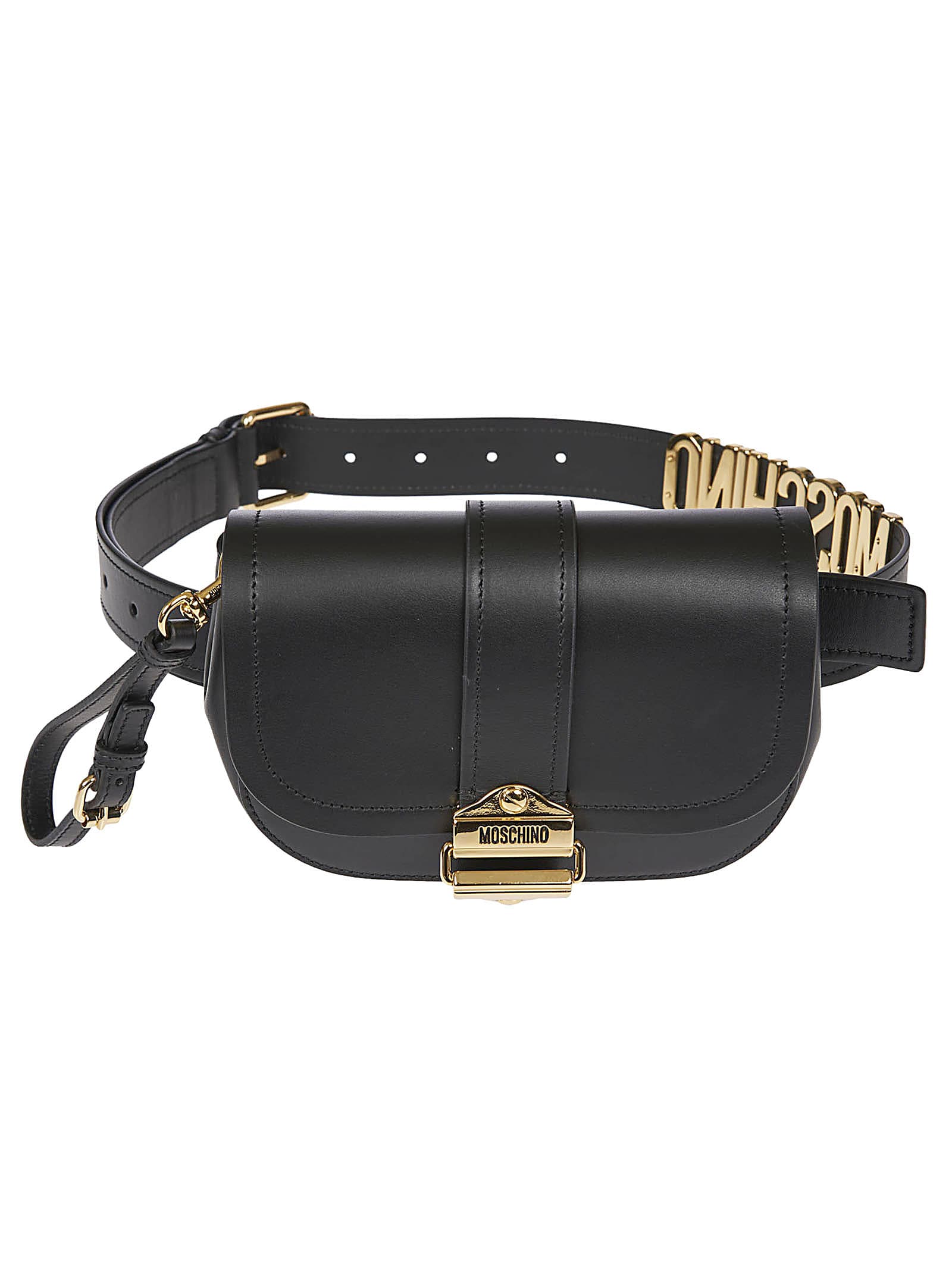 moschino logo plaque belt