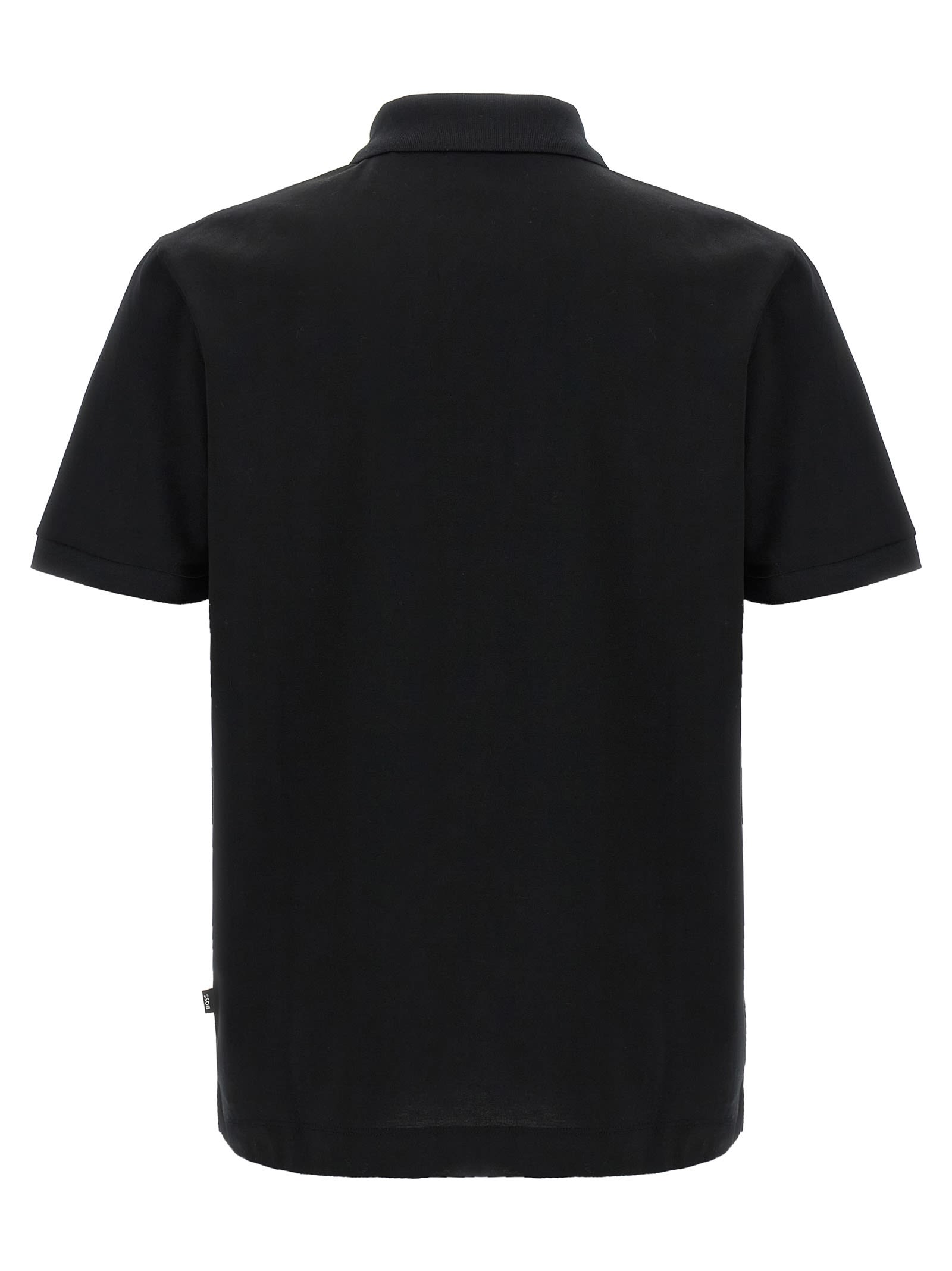 Hugo Boss Mercerized Cotton Polo Shirt With Contrast Zip In Black