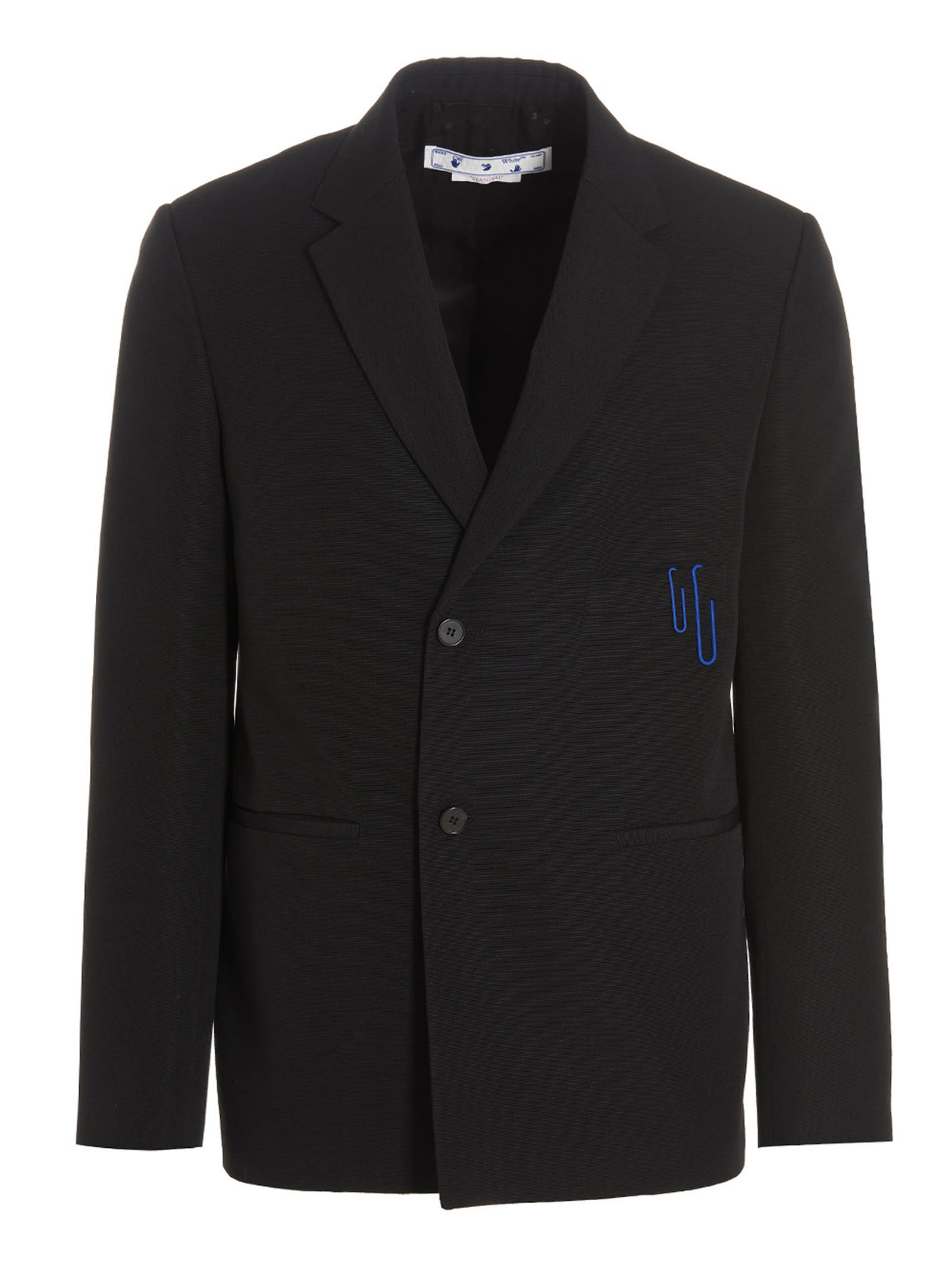 Off-White Single Breast Blazer Featuring Pocket Detailing