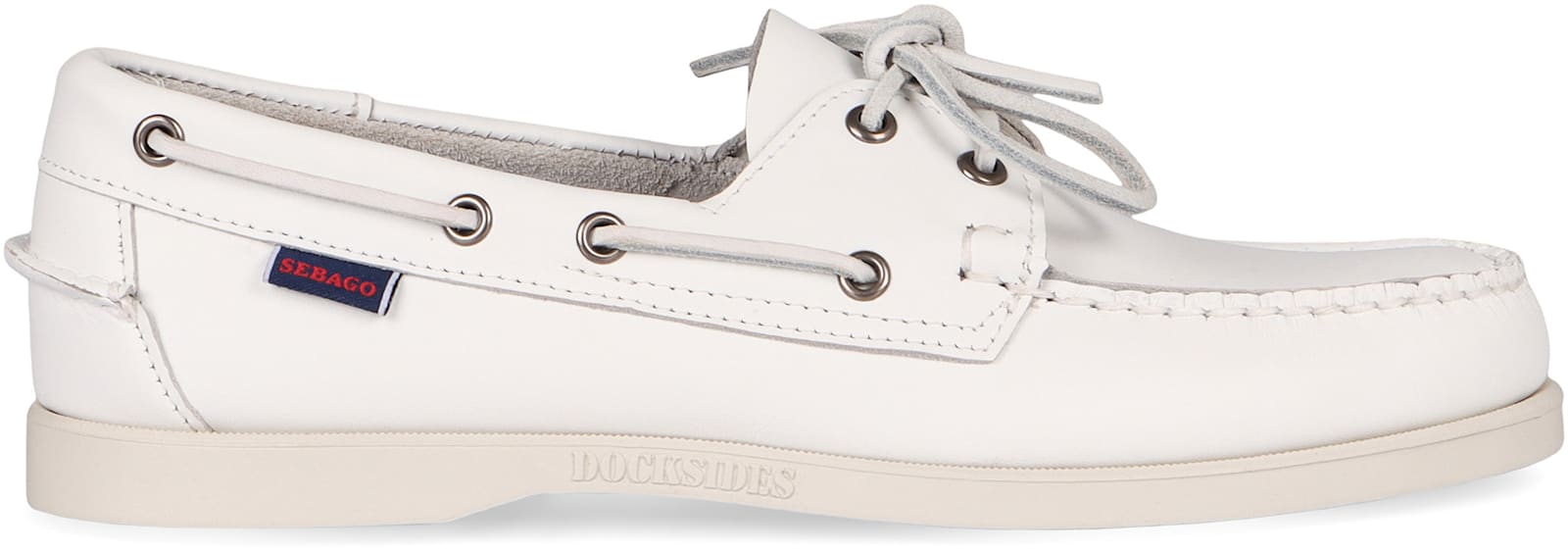 Sebago Portland Loafers In White Leather In White